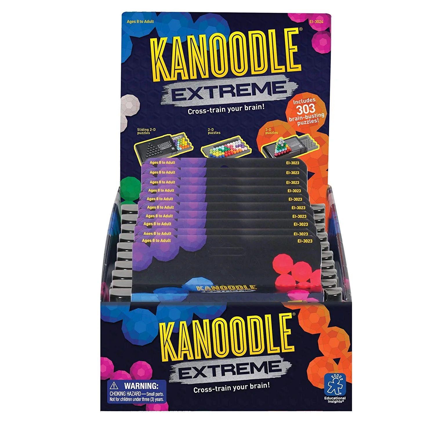 Educational Insights Kanoodle Extreme (Pack of 10), Brain Teaser Puzzle, Logic Games for Ages 8+