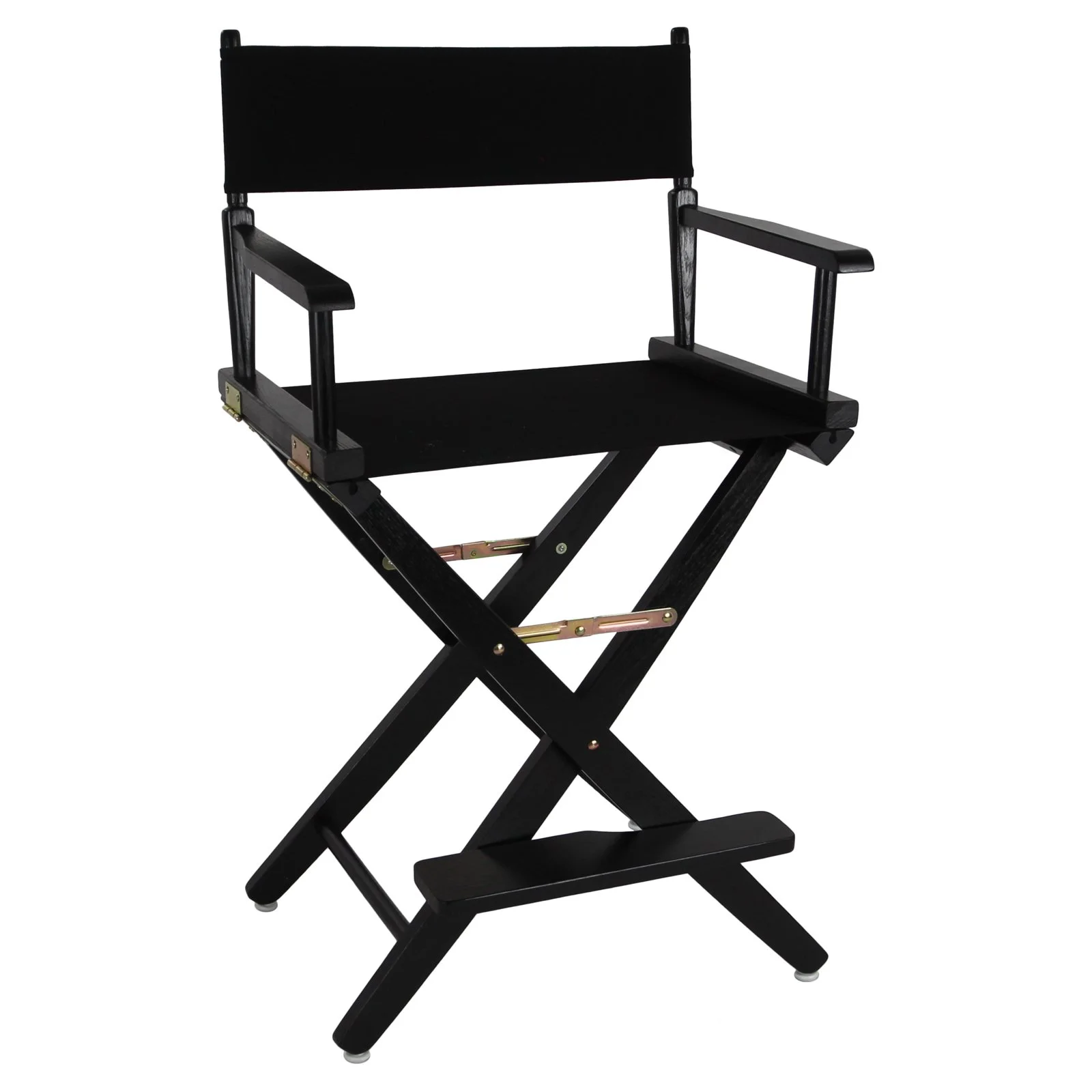 "Extra-Wide Premium 24" Directors Chair Natural Frame W/Black Color Cover"