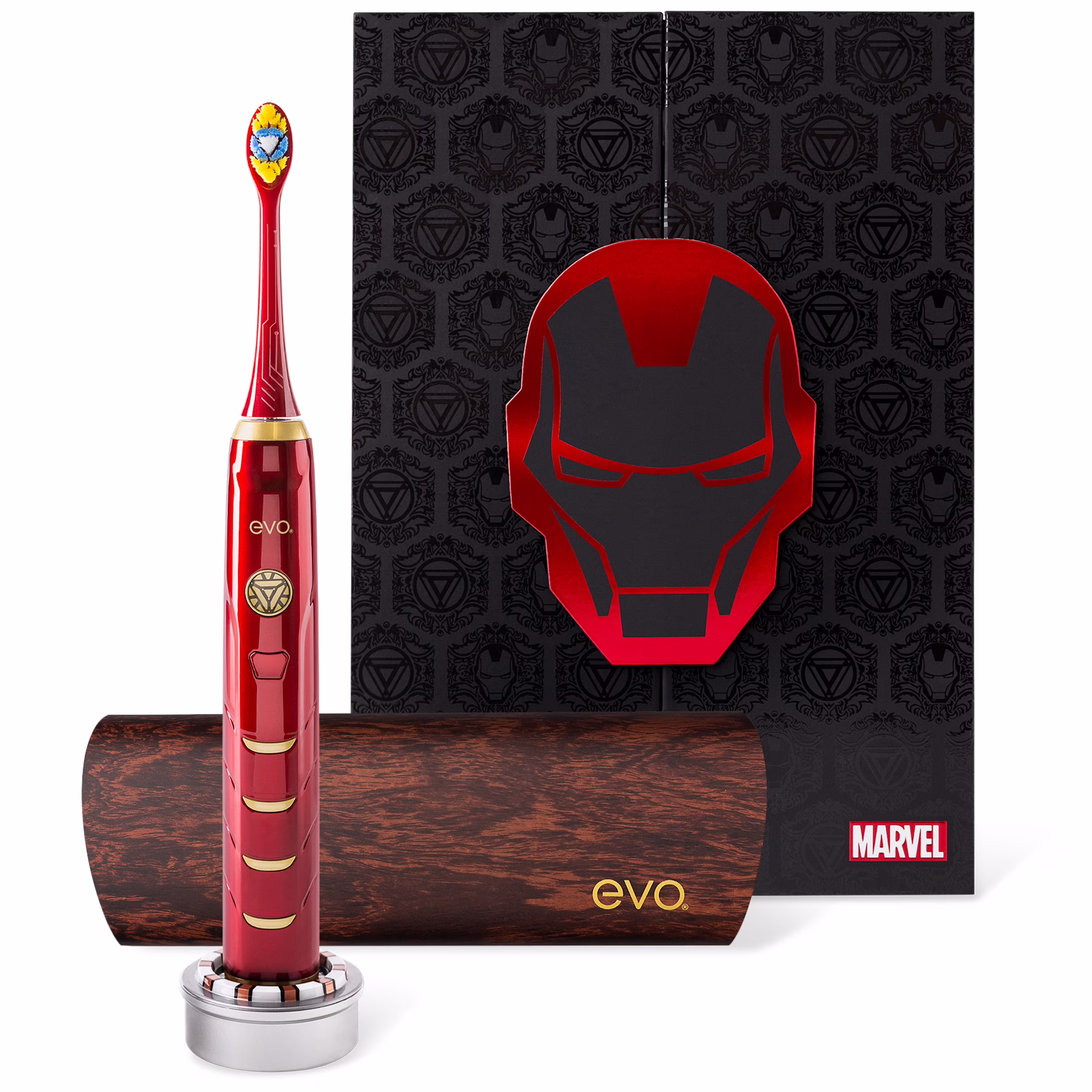EVO IRM-1 Rechargeable Iron Man Sonic Toothbrush with Travel Case for Adults, Collector's Edition