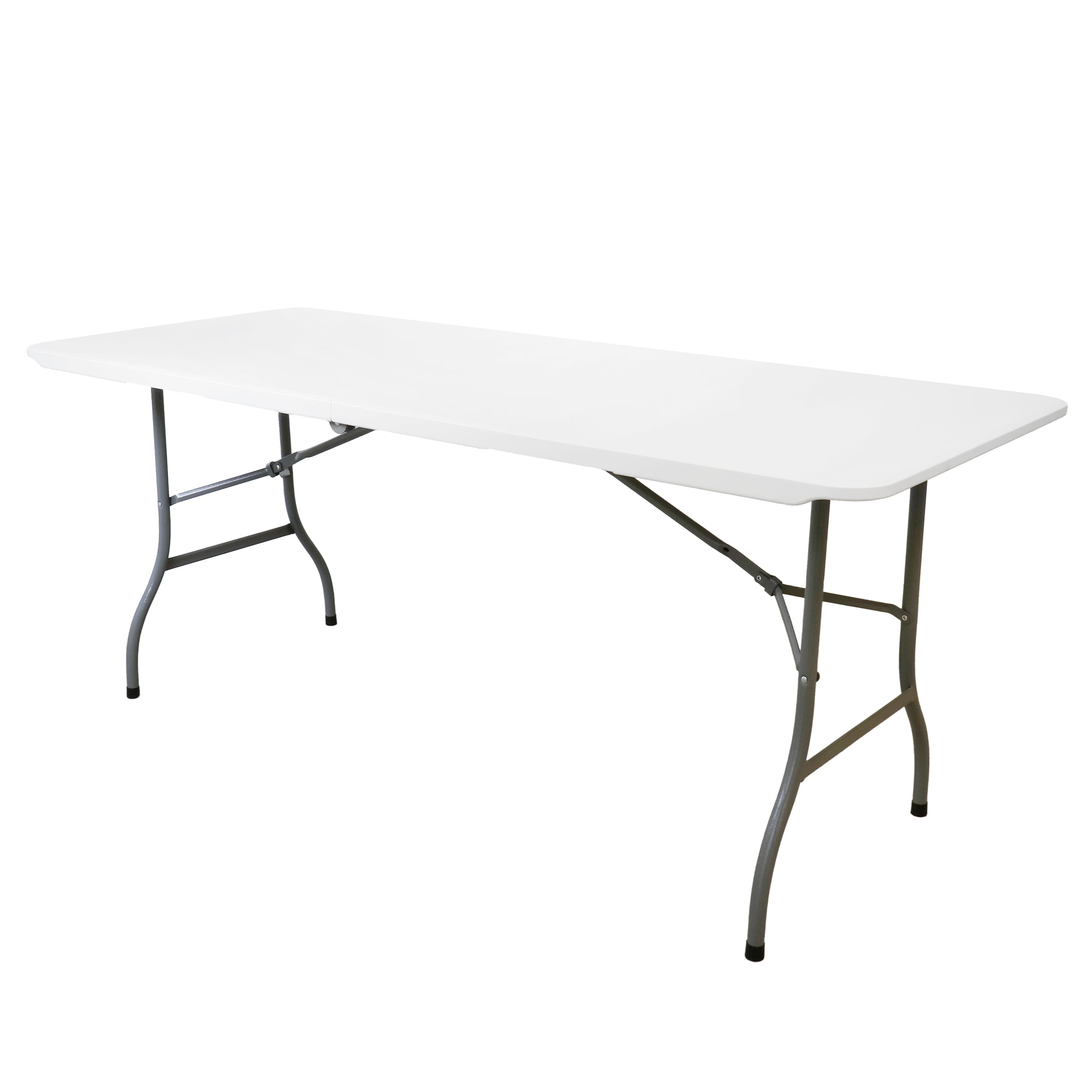 Elama 6 Foot Plastic Folding Dinner Table in White