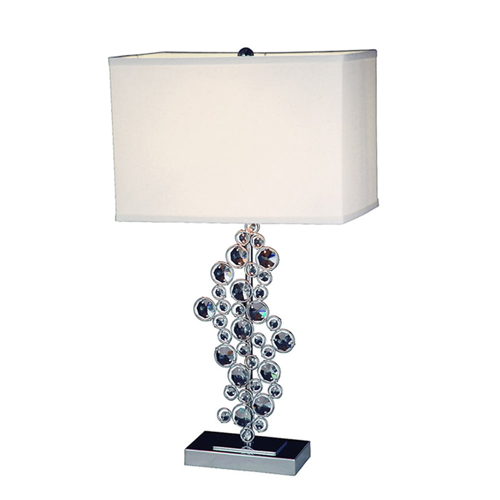 Elegant Designs Prismatic Crystal Sequin and Chrome Table Lamp