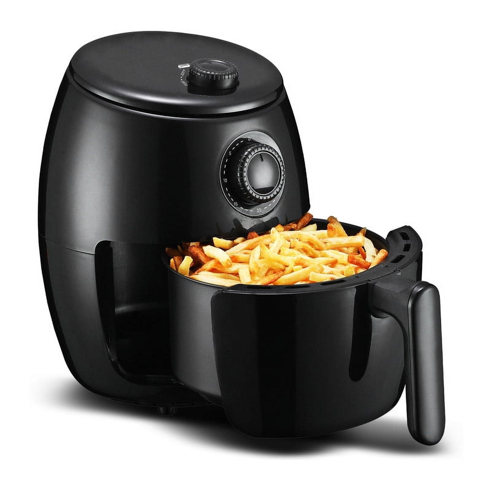 Elite Cuisine EAF2000 2.1qt Hot Air Fryer with Adjustable Timer and Temperature for Oil-free Cooking, Black