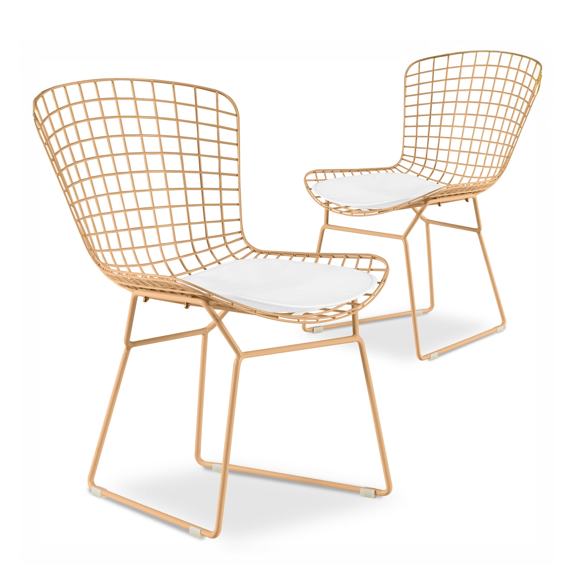 Elle Decor Holly Wire Dining Side Chair in French Gold (Set of 2)