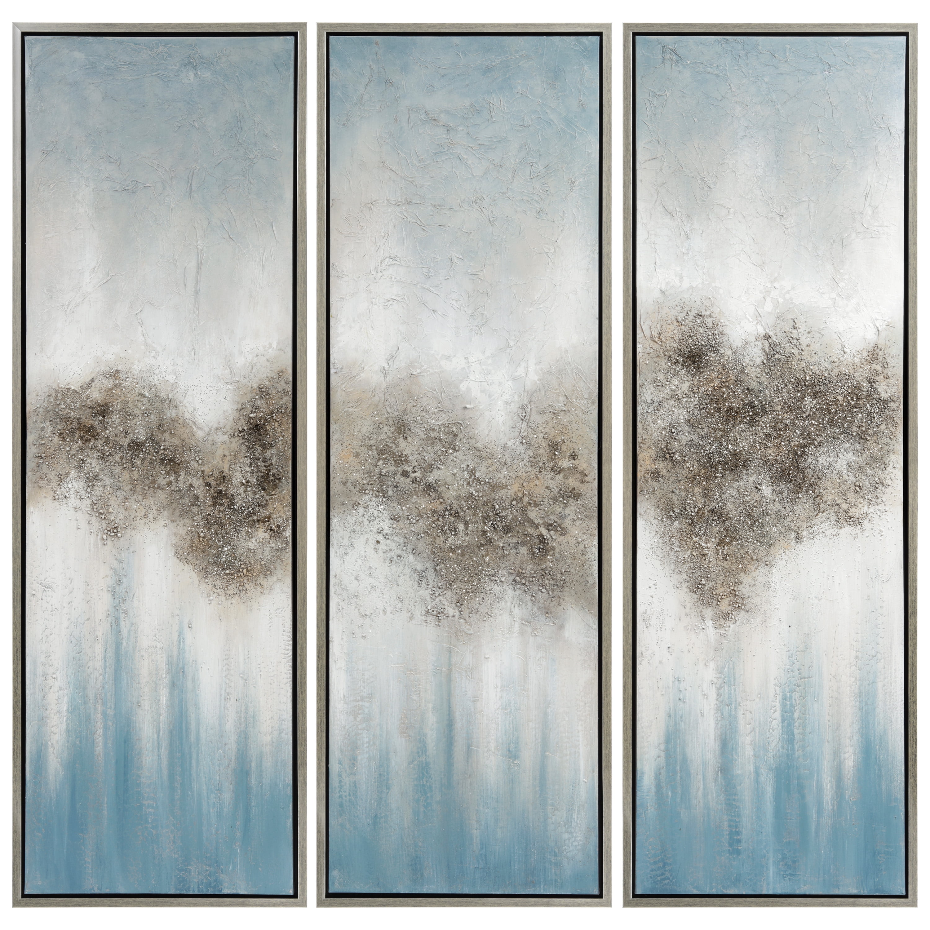 Empire Art Direct Sequence Textured Metallic Hand Painted Triptych Wall Art, 20" x 60" x 1.5" each, Ready to Hang