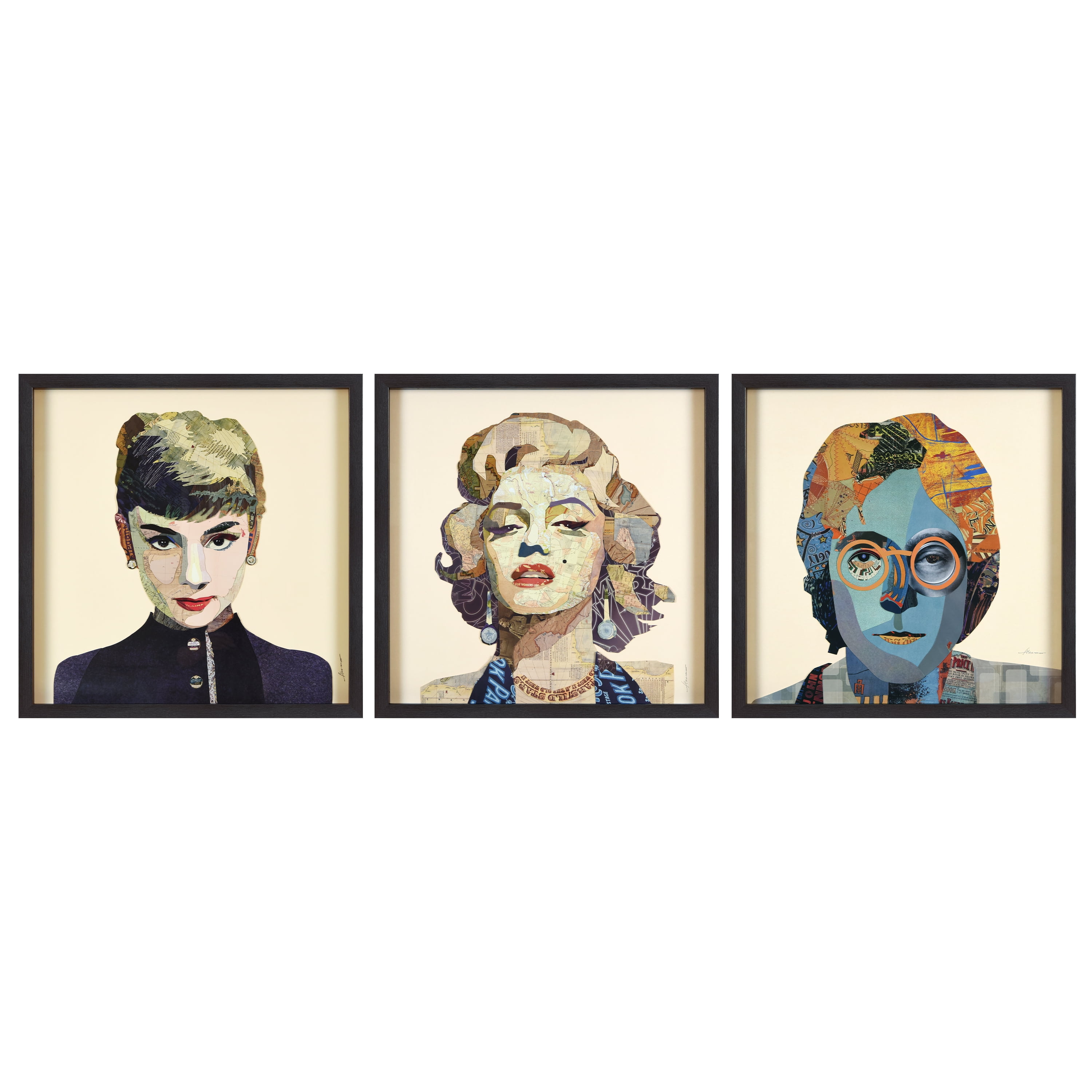 Empire Art Graphic People Framed Art Prints, Set of 3, by Alex Zeng