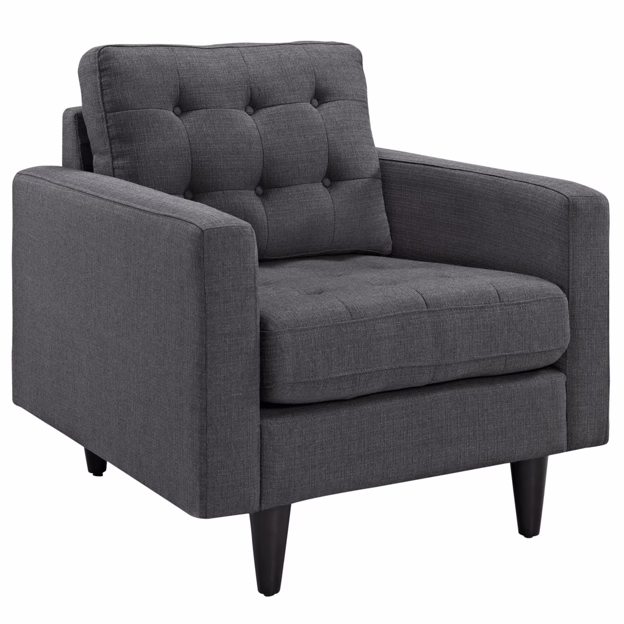 Modway Empress Upholstered Fabric Armchair in Gray