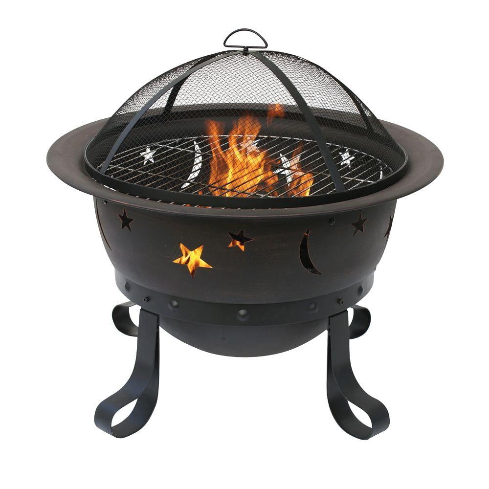 Endless Summer Oil Rubbed Bronze Wood Burning Outdoor Firebowl with Stars And Moons
