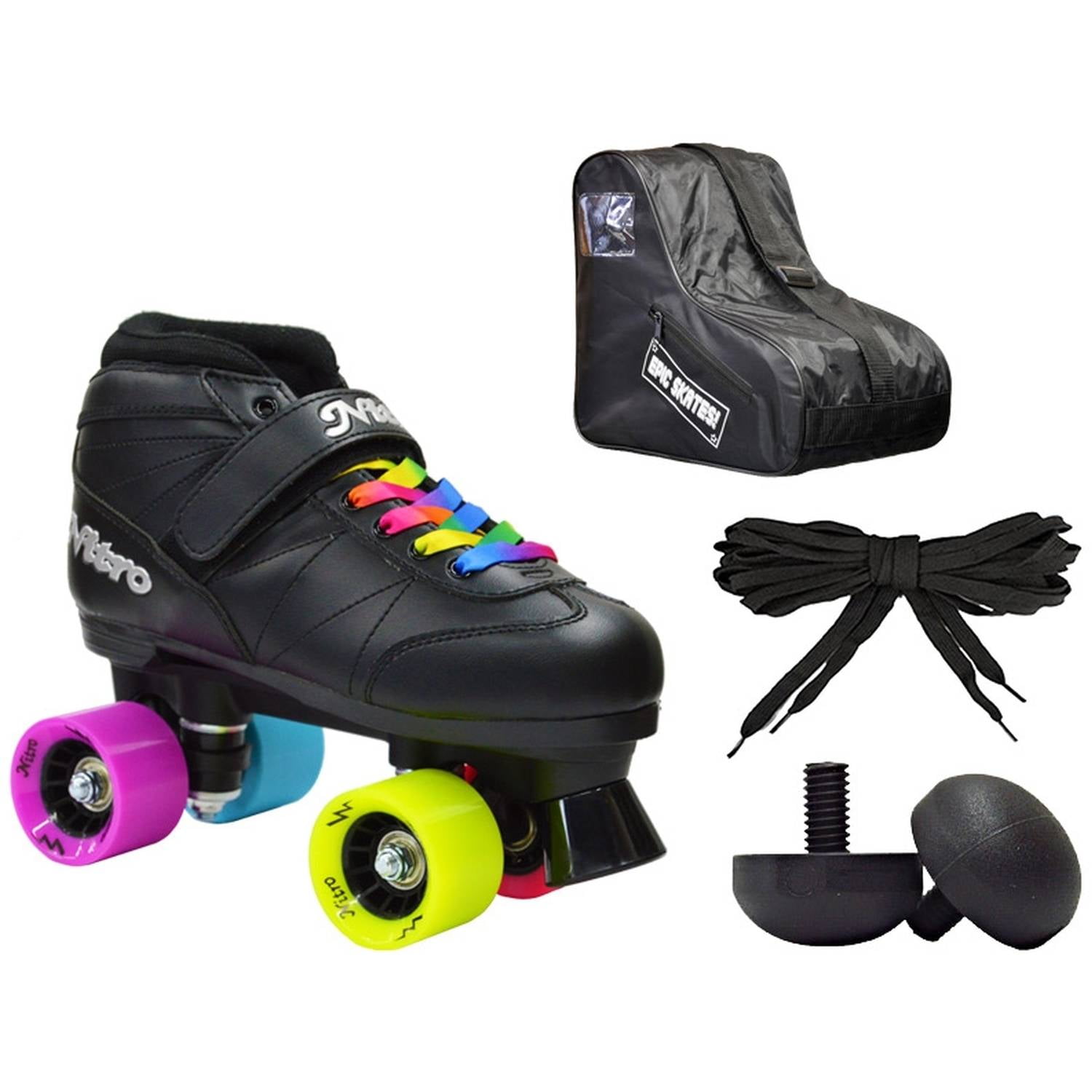 Epic Super Nitro Rainbow Quad Speed Skates Package