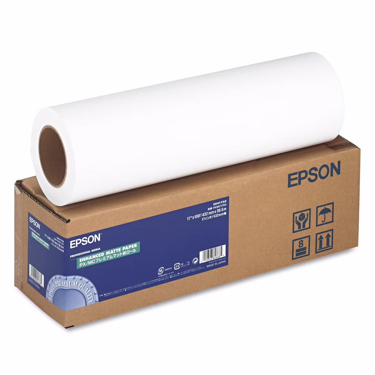 Epson Enhanced Photo Paper Roll, 3" Core, 17" x 100 ft, Matte Bright White -EPSS041725