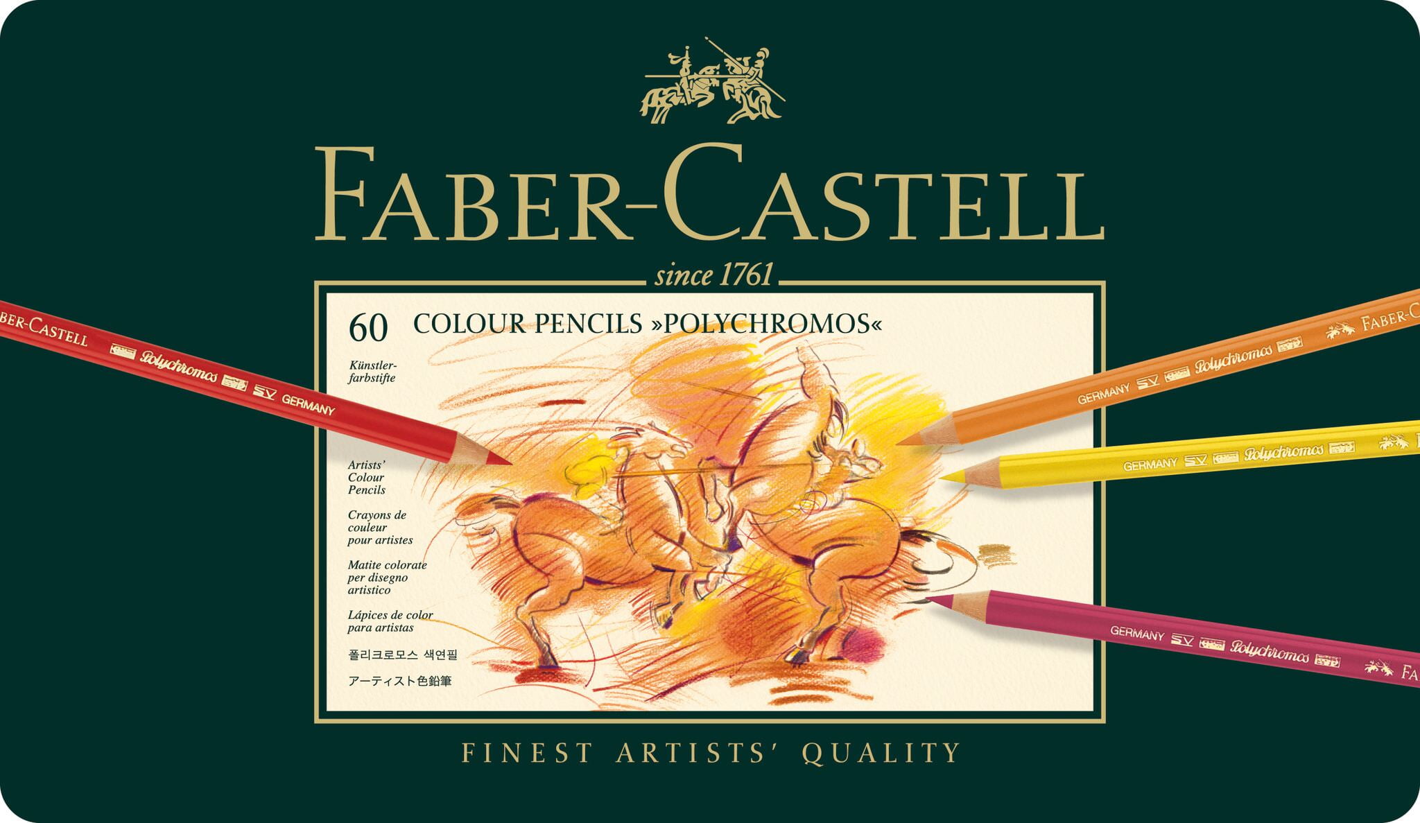 Faber-Castell 60 Ct Polychromos Artists Color Pencil Tin