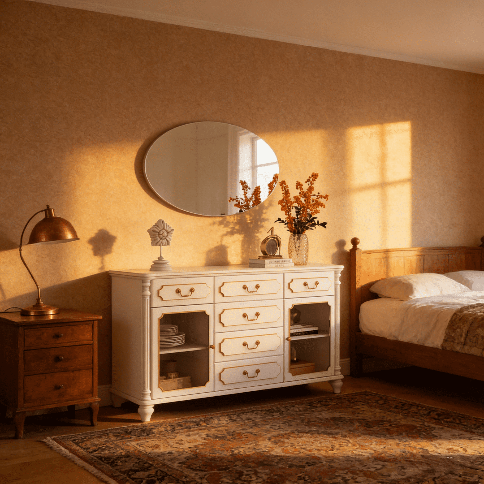 Facilehome 25.1" x 14.8" Oval Wall Mirror for Bathroom, Perfect New Year Gift,Whiter