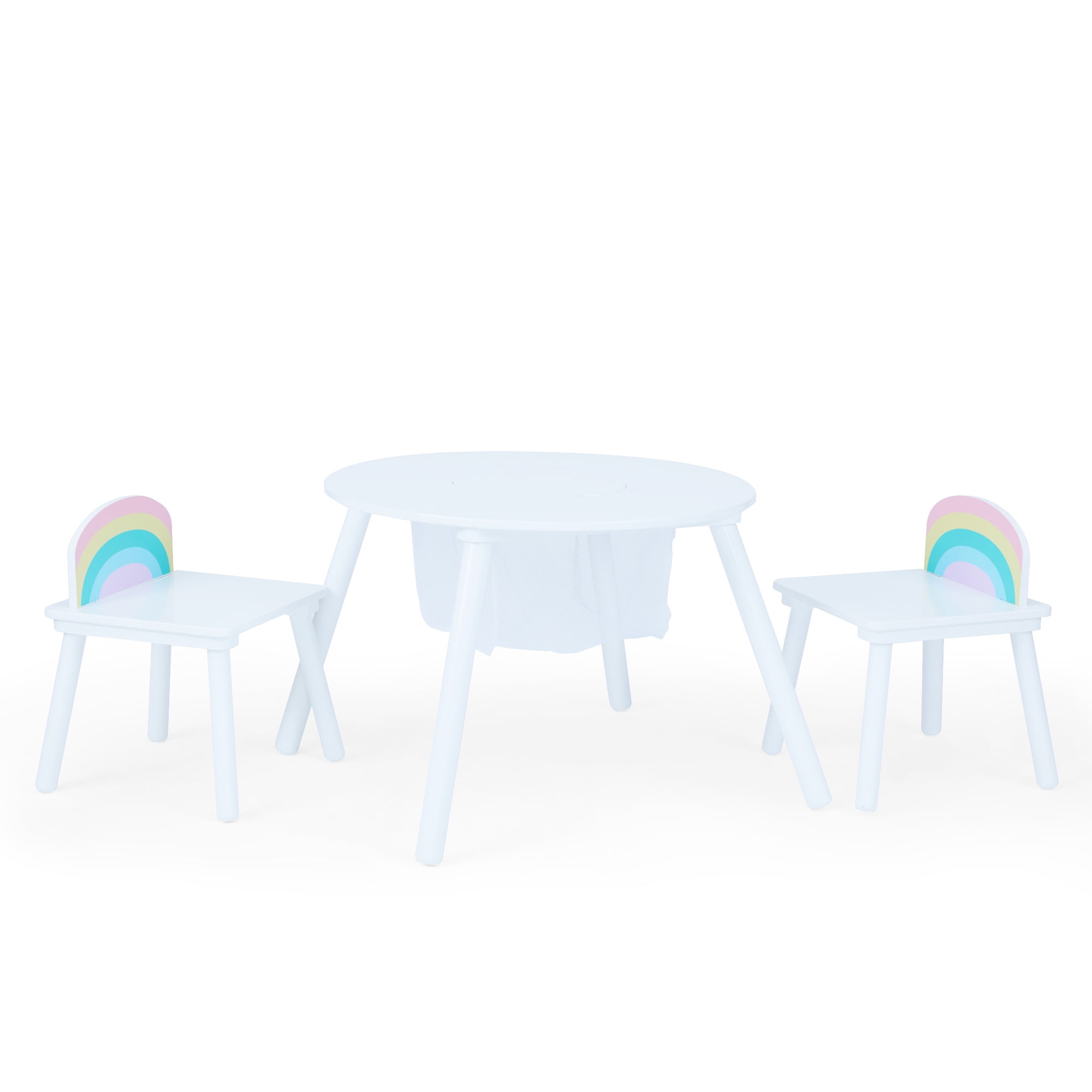 Fantasy Fields Rainbow Play Table with Two Chairs, White