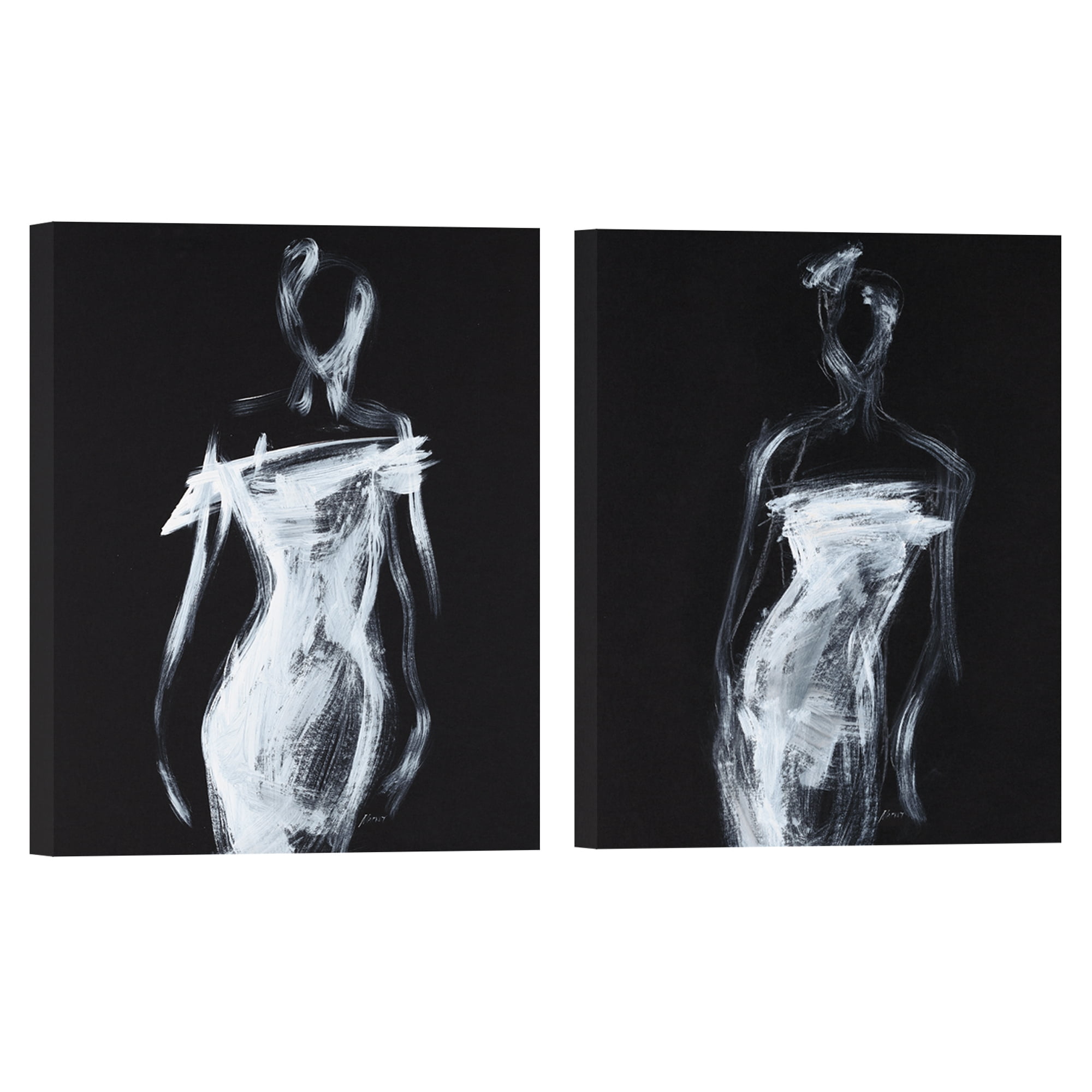 Fashion Contour & Silhouette by Shawn Mackey Set of 2 Canvas Art Prints