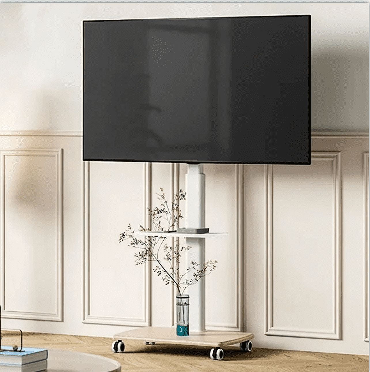 FITUEYES Rolling TV Floor Stand for 32 - 70 Inch TVs, with 1 shelf