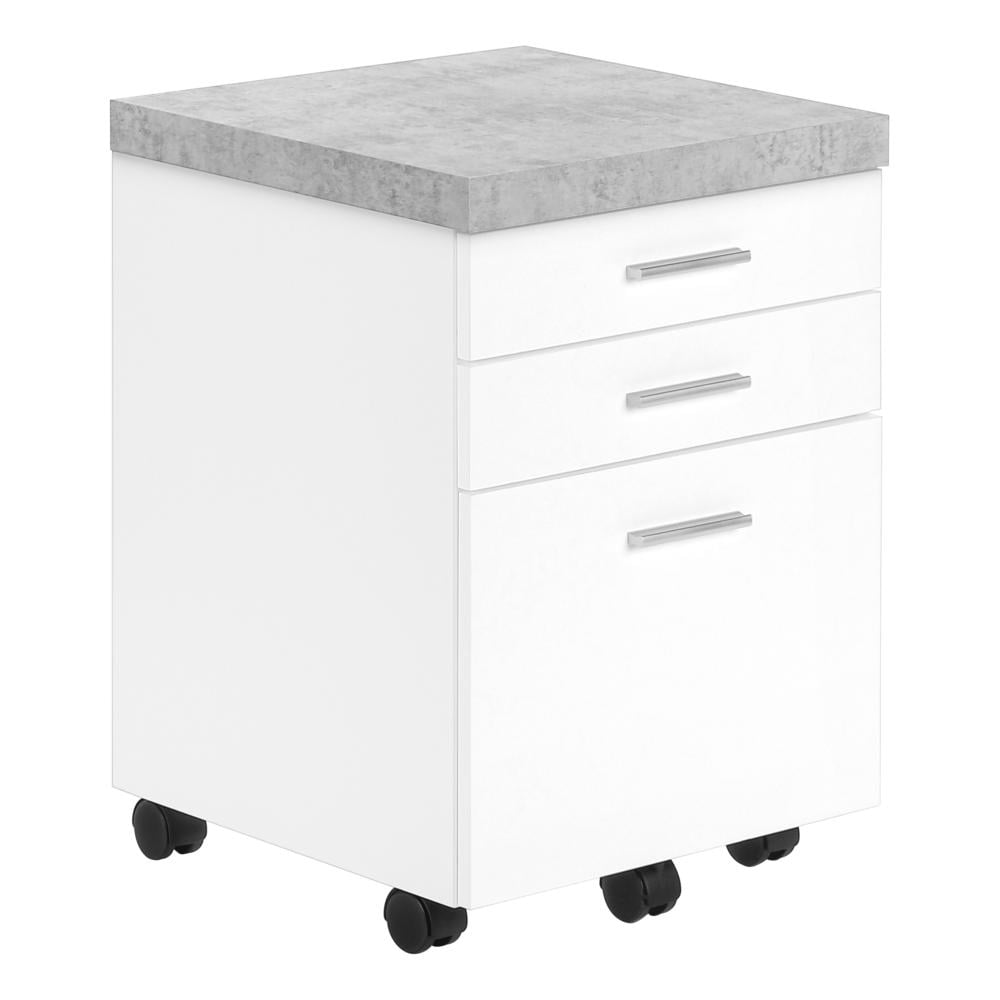 File Cabinet Rolling Mobile Printer Stand Office Work Laminate Grey