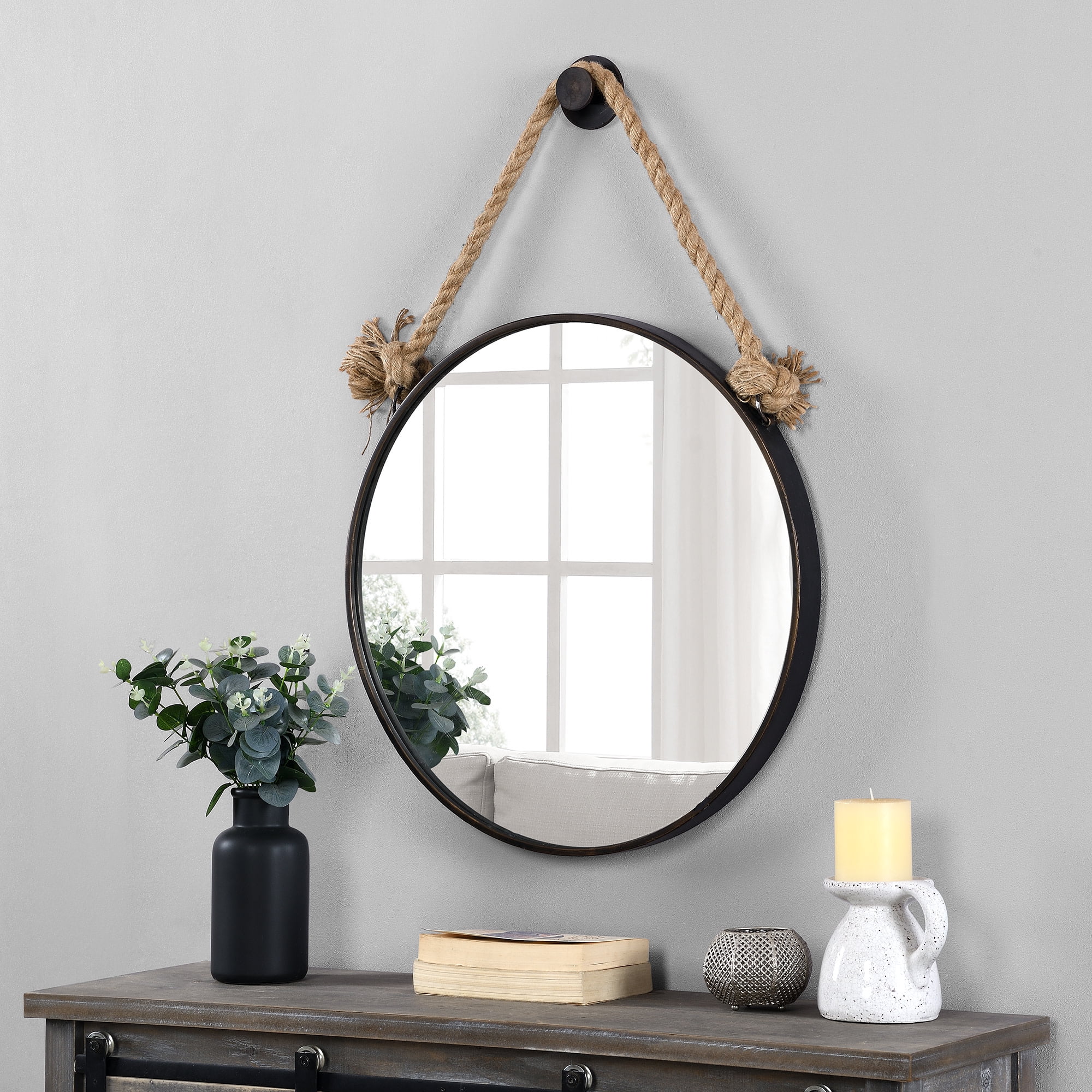 FirsTime & Co. Bronze Dockline Wall Mirror, Coastal, Round, 22 x 2 x 33.5 in