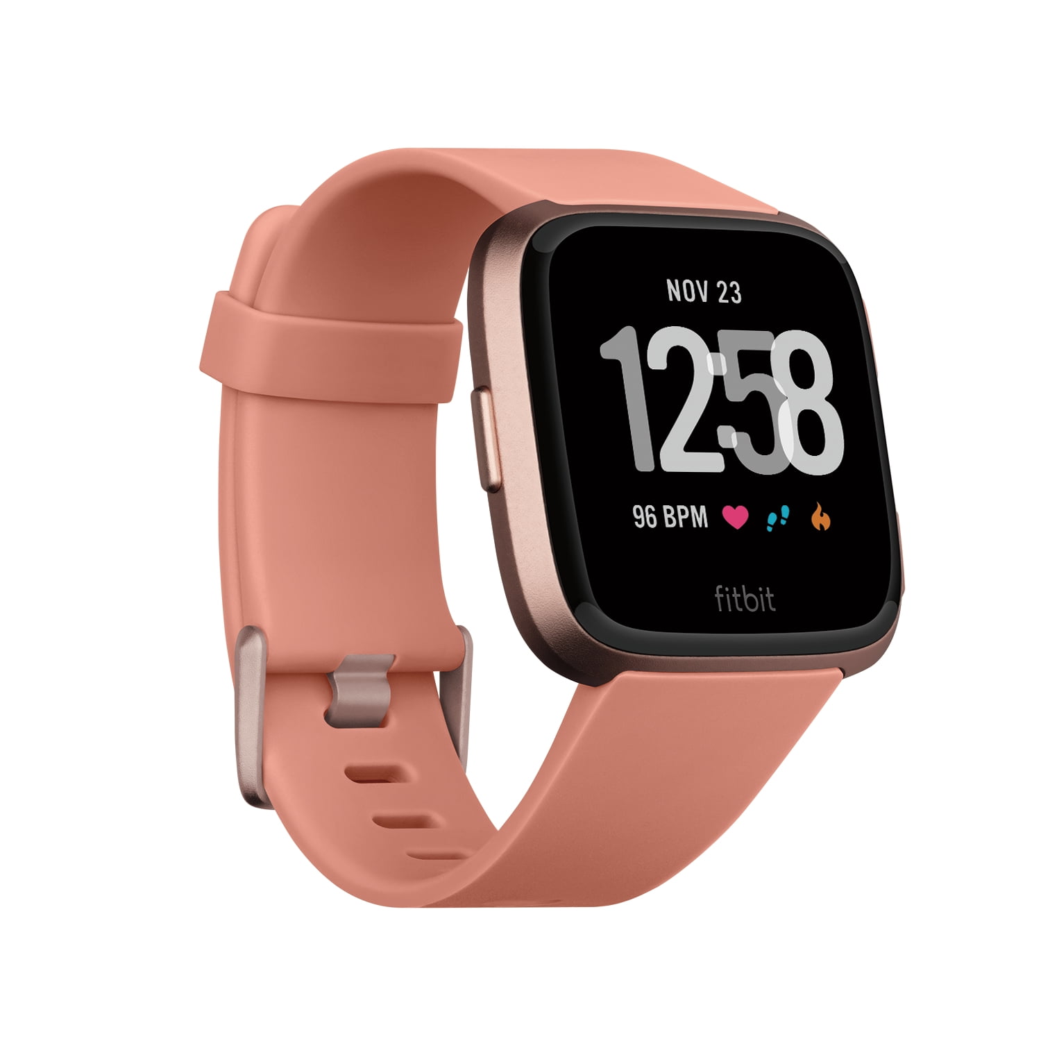 Fitbit Versa - Peach Band - Rose Gold Aluminum Case