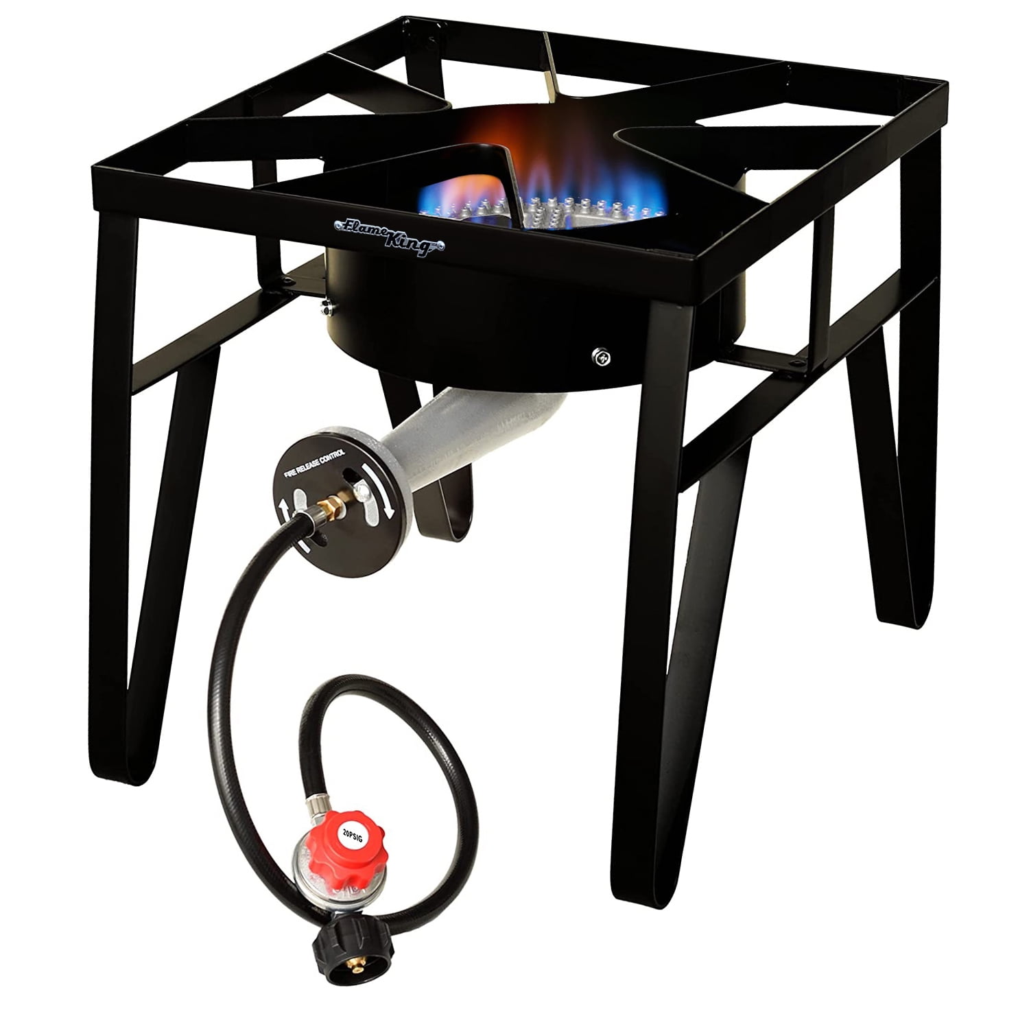 Flame King Heavy Duty 200K BTU Turkey Fryer Single Propane Burner Bayou Cooker Outdoor Stove