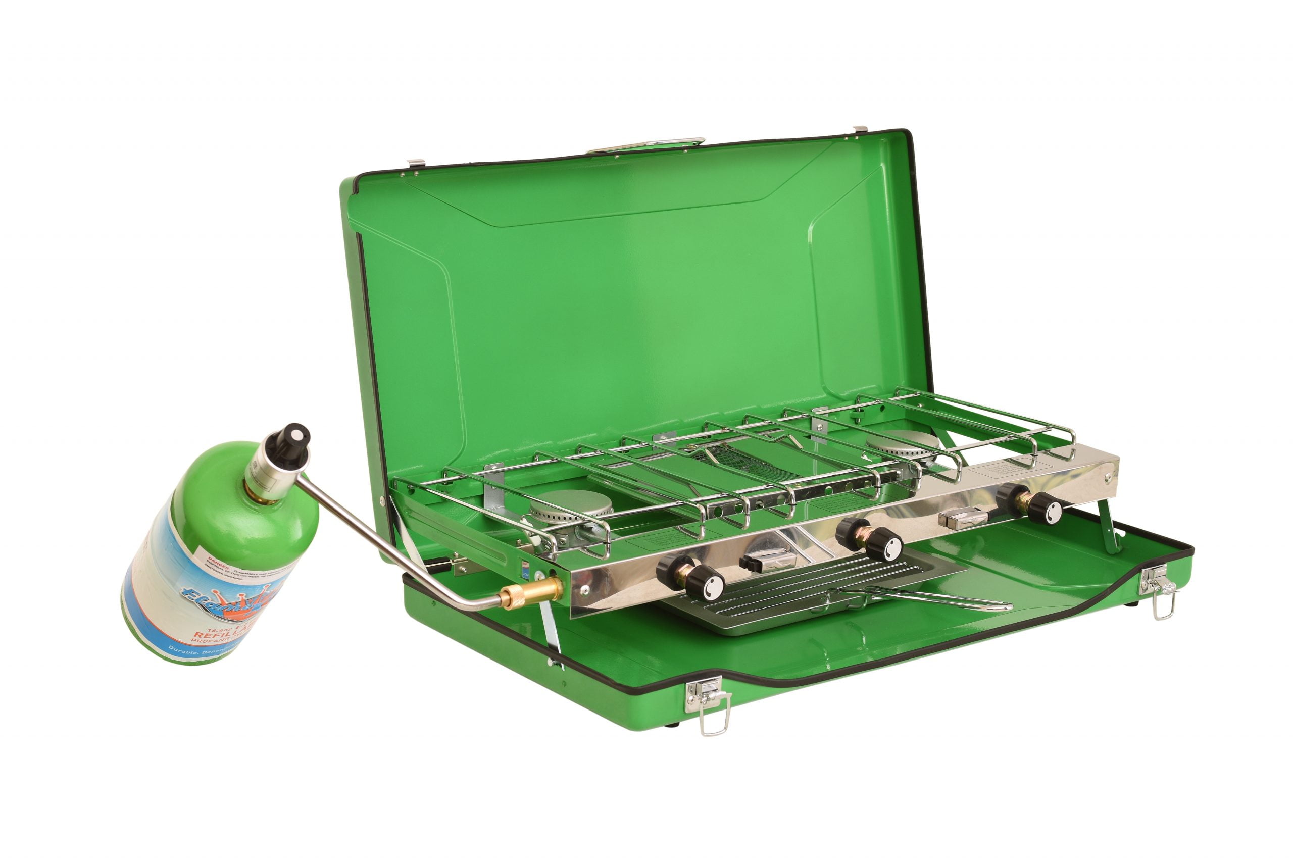 Flame King 3-Burner Portable Camping Stove Grill, Great for Outdoor Cooking, Backpacking