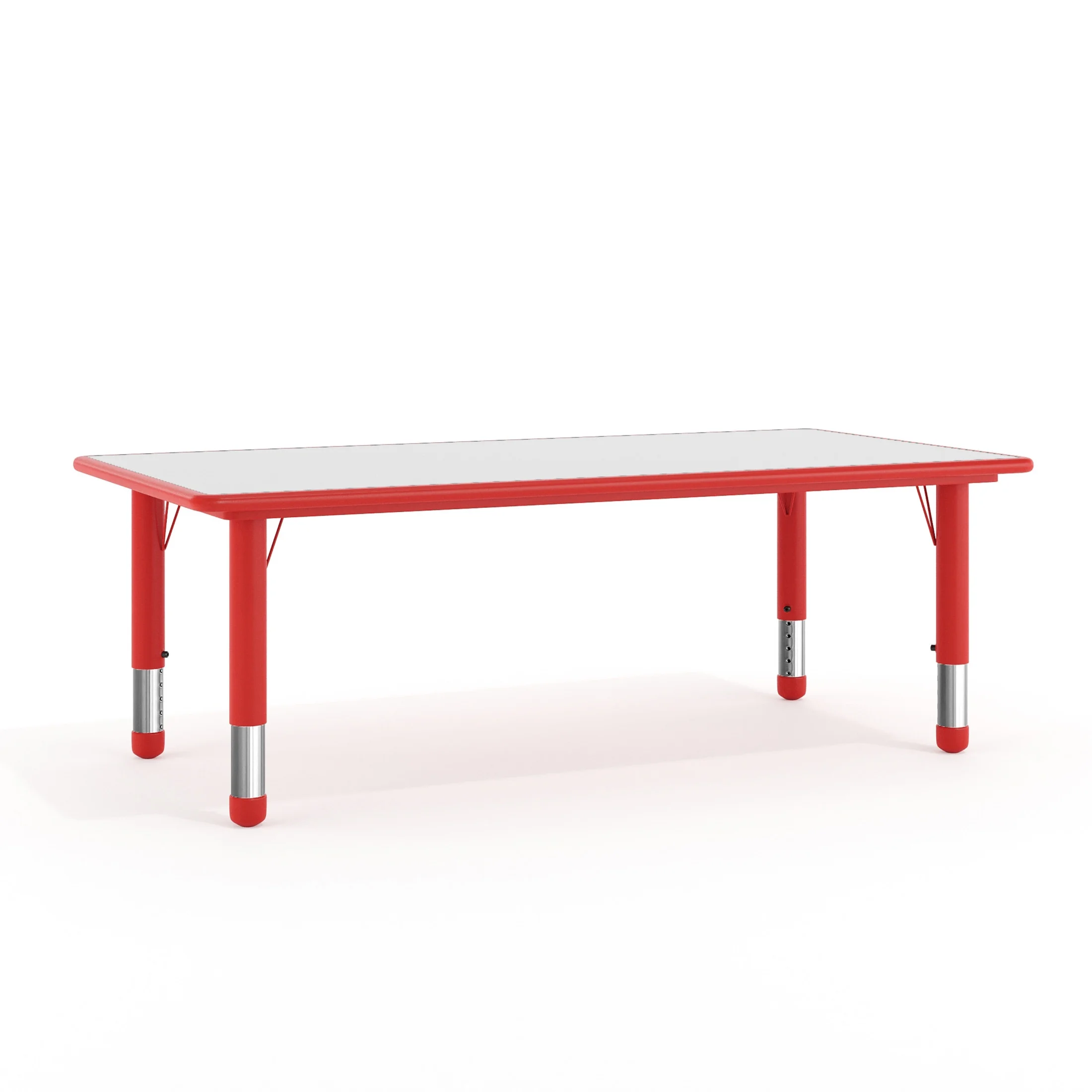 Flash Furniture Wren Rectangular Adjustable Classroom Activity Table for Kids, Red/Gray