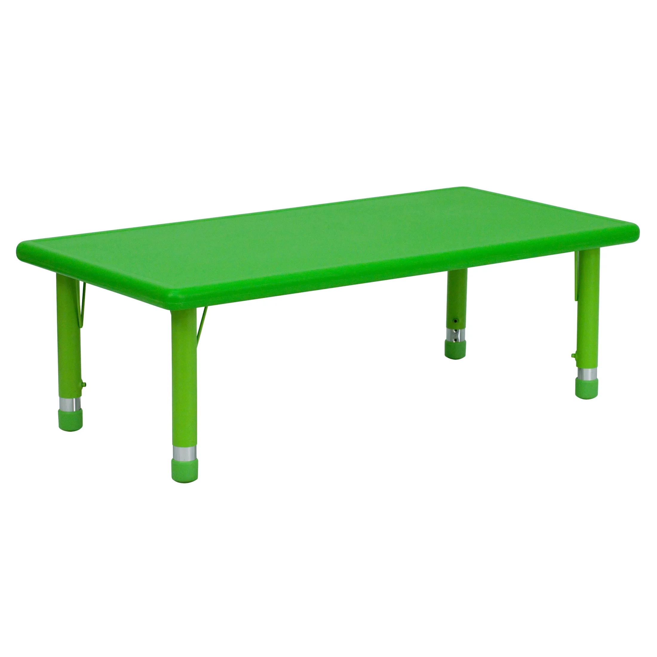 Flash Furniture Wren Rectangular Adjustable Kids Classroom Activity Table, 24"W x 48"L, Green