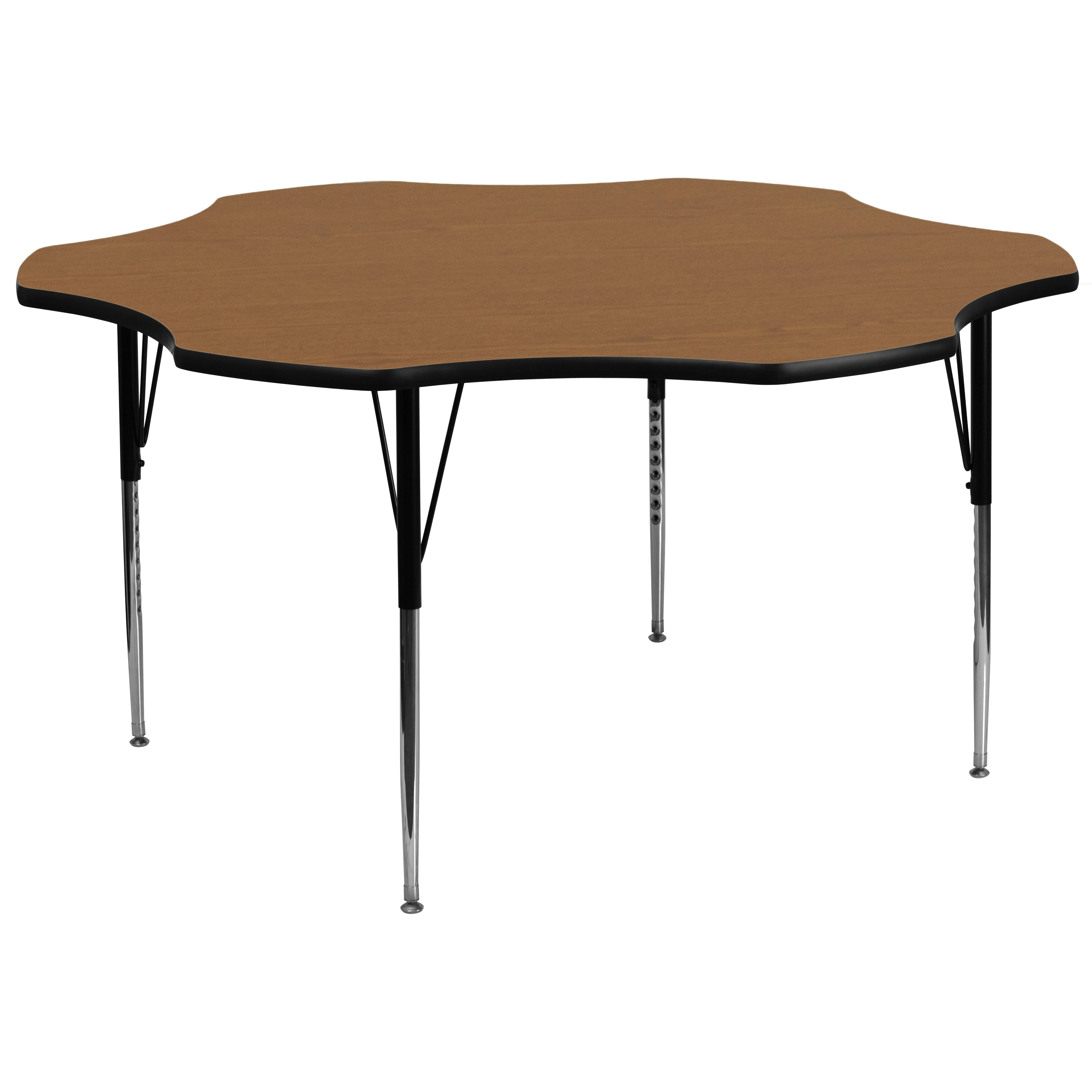 Flash Furniture Wren 60'' Flower Oak Thermal Laminate Activity Table - Standard Height Adjustable Legs