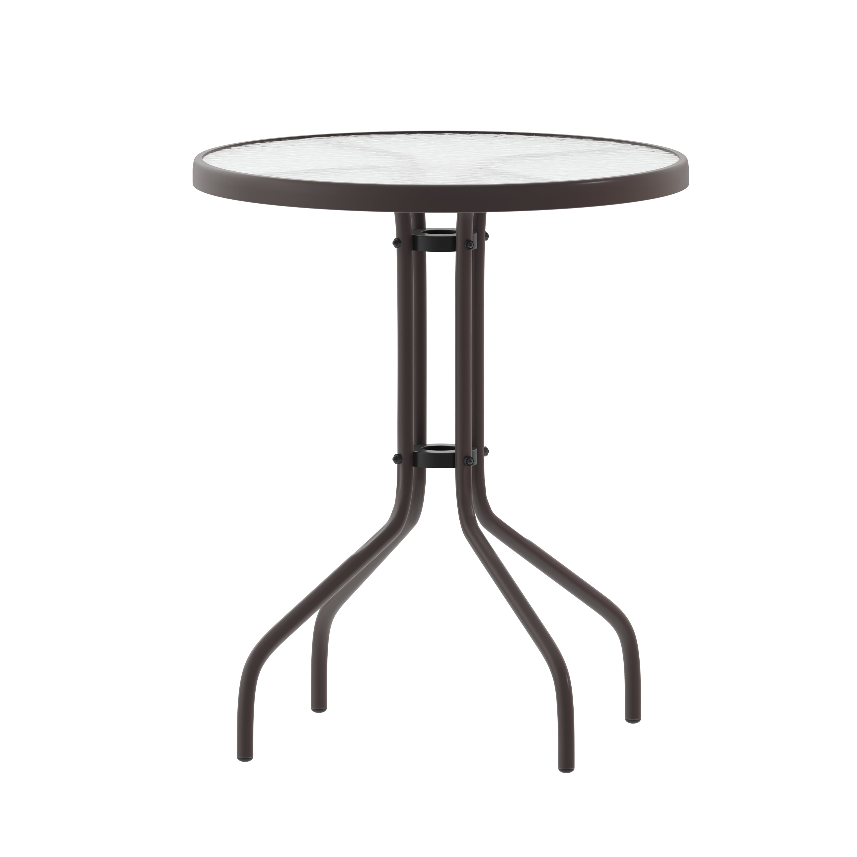 Flash Furniture Bellamy 23.75'' Bronze Round Tempered Glass Metal Table