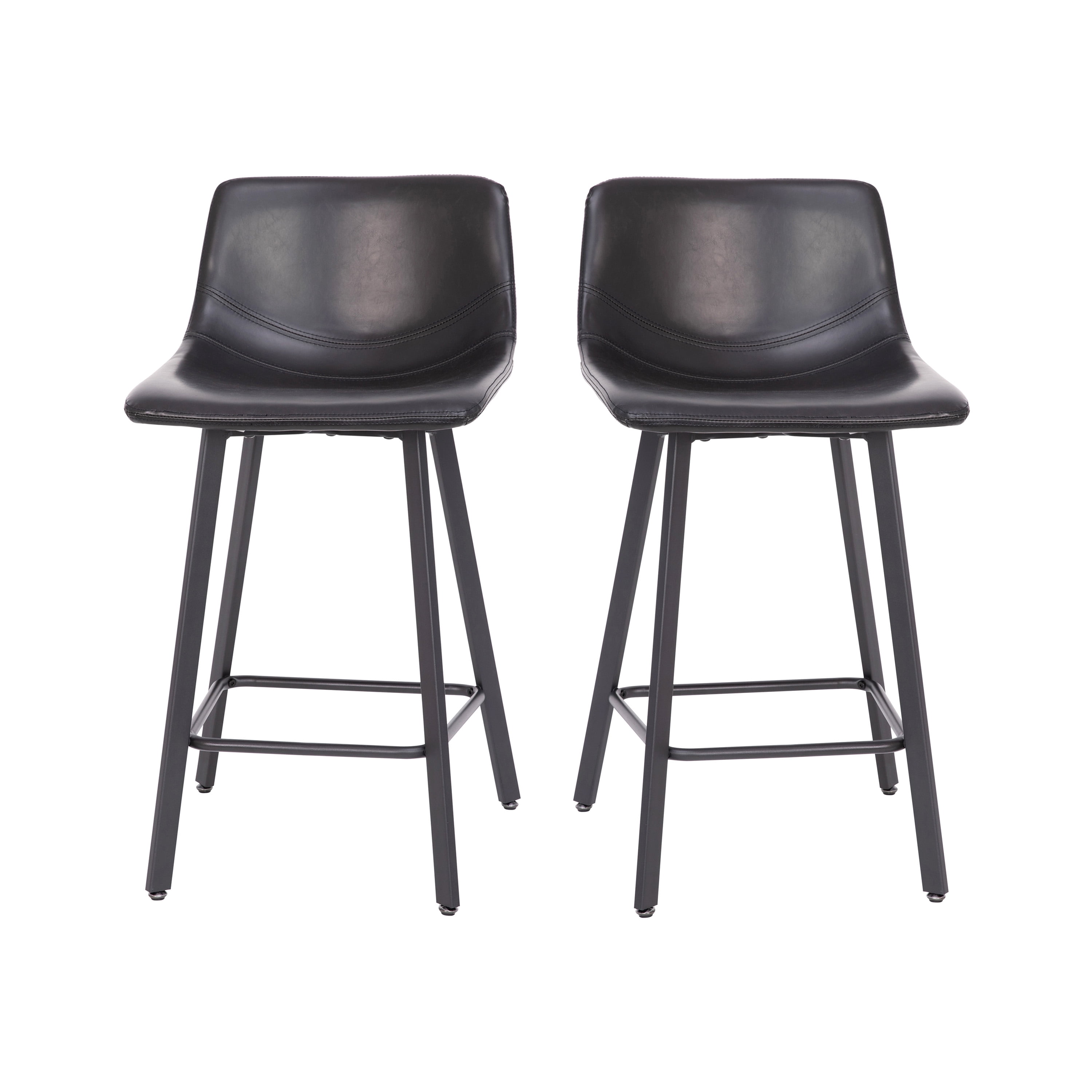 Flash Furniture Caleb 24.5"H Square Adjustable Low Back Counter Bar Stool, Black
