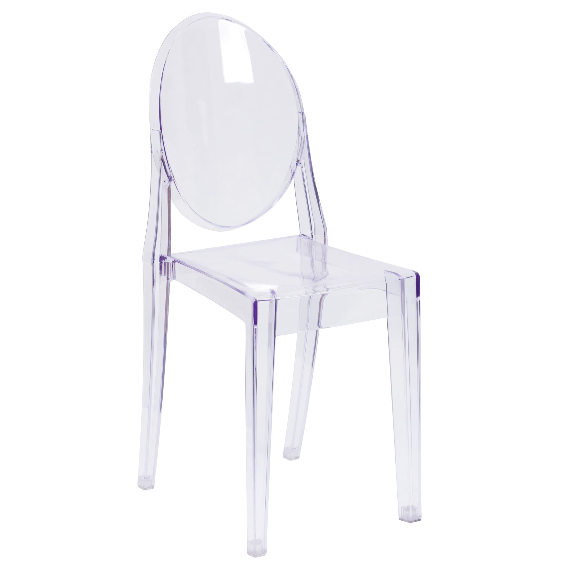 Flash Furniture Cheryl Indoor/Outdoor Ghost Armless Side Chair, Transparent Crystal