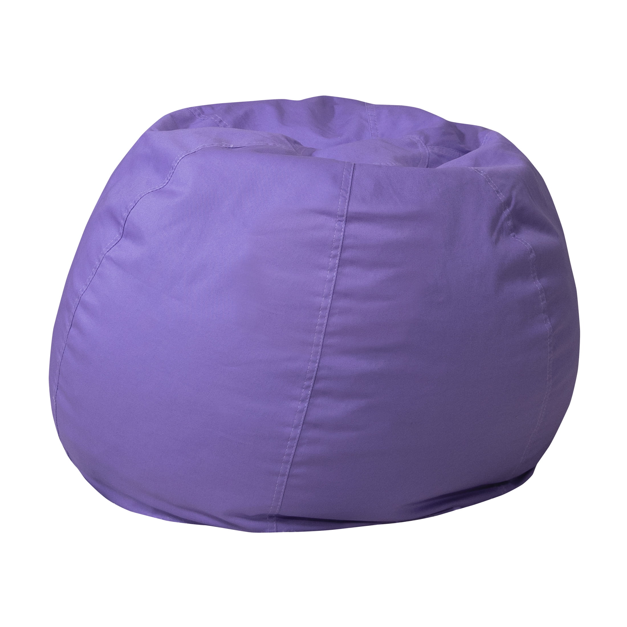Flash Furniture Dillon Small Solid Purple Refillable Bean Bag Chair for Kids and Teens