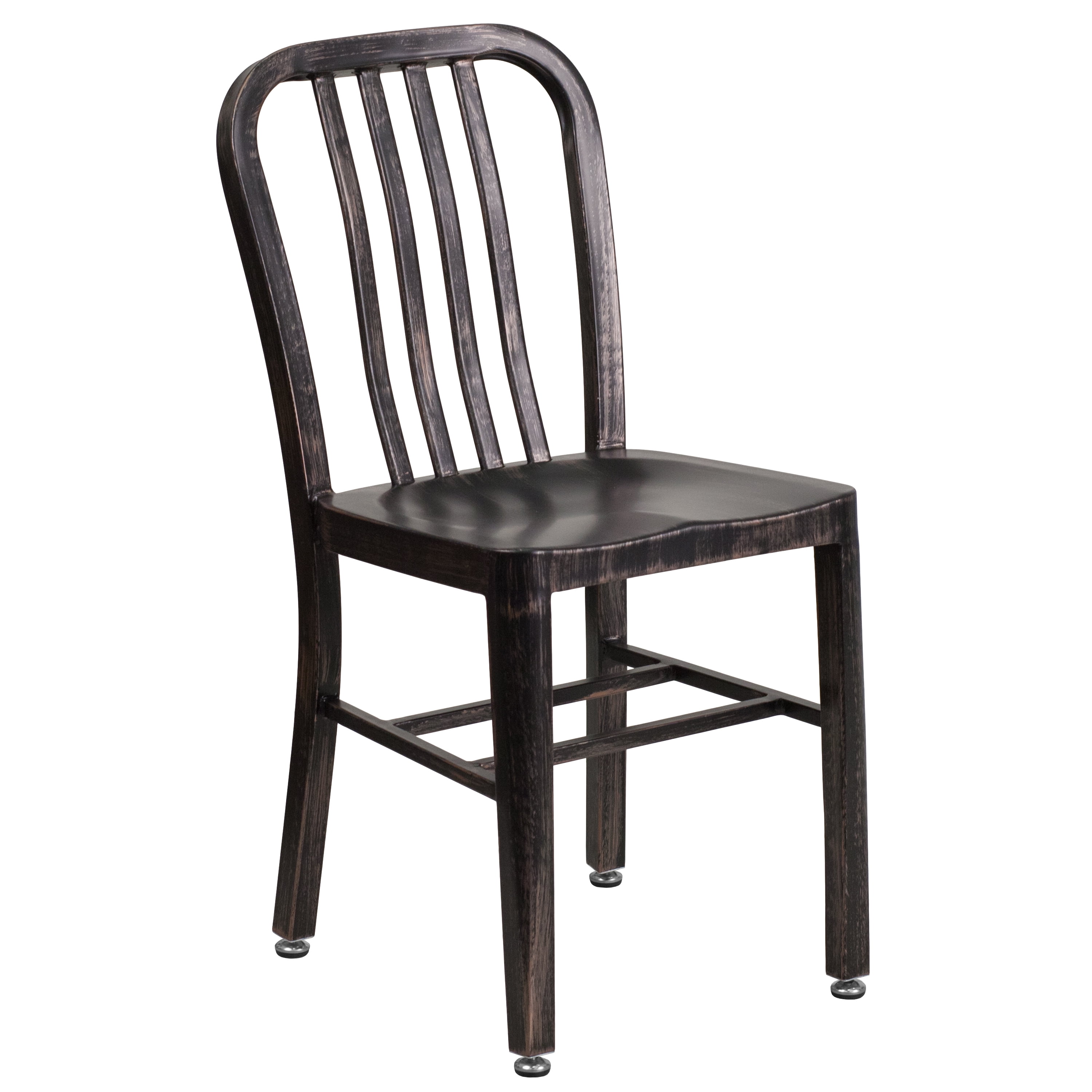 Flash Furniture Gael Commercial Grade Black-Antique Gold Metal Indoor-Outdoor Chair