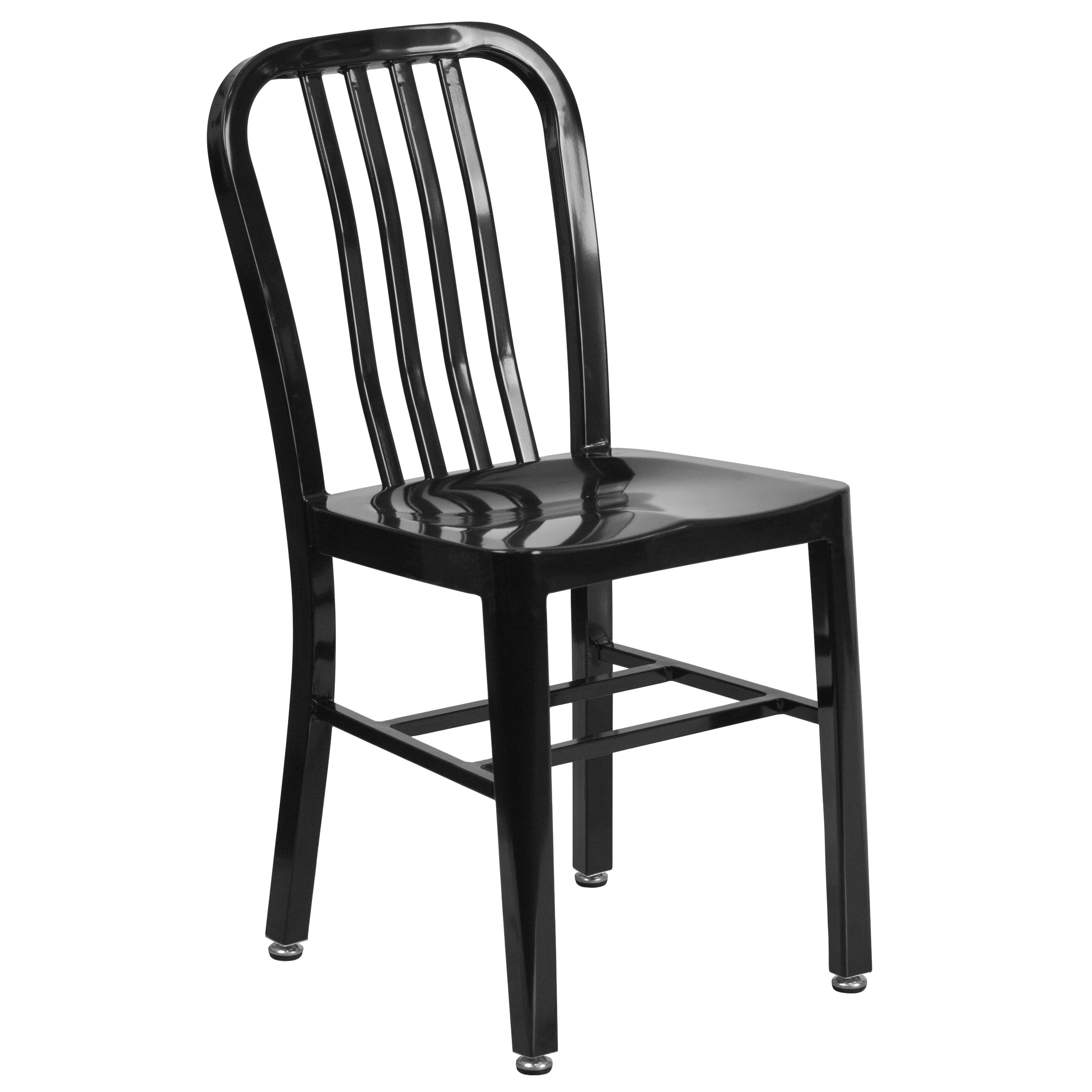 Flash Furniture Gael Commercial Grade Black Metal Indoor-Outdoor Chair