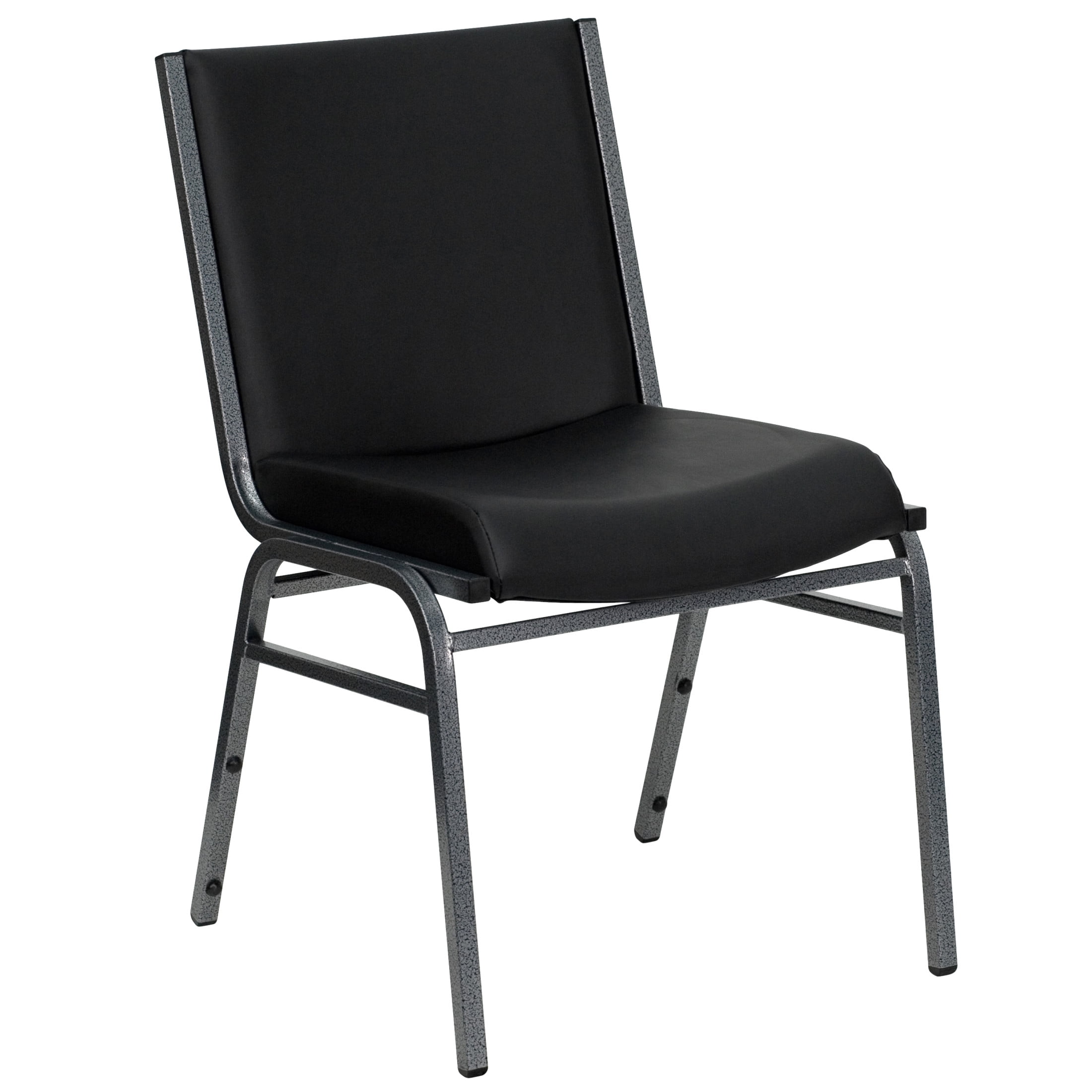 Flash Furniture Hercules Series Adult Heavy-Duty Vinyl Stacking Waiting Room Chair, Black