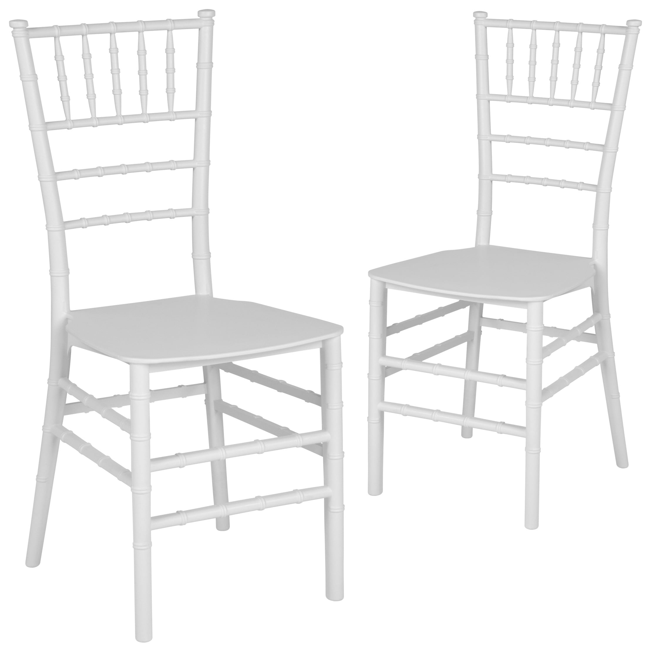 Flash Furniture Hercules Series Adult Size Resin Stacking Chiavari Chairs, Set of 2, White