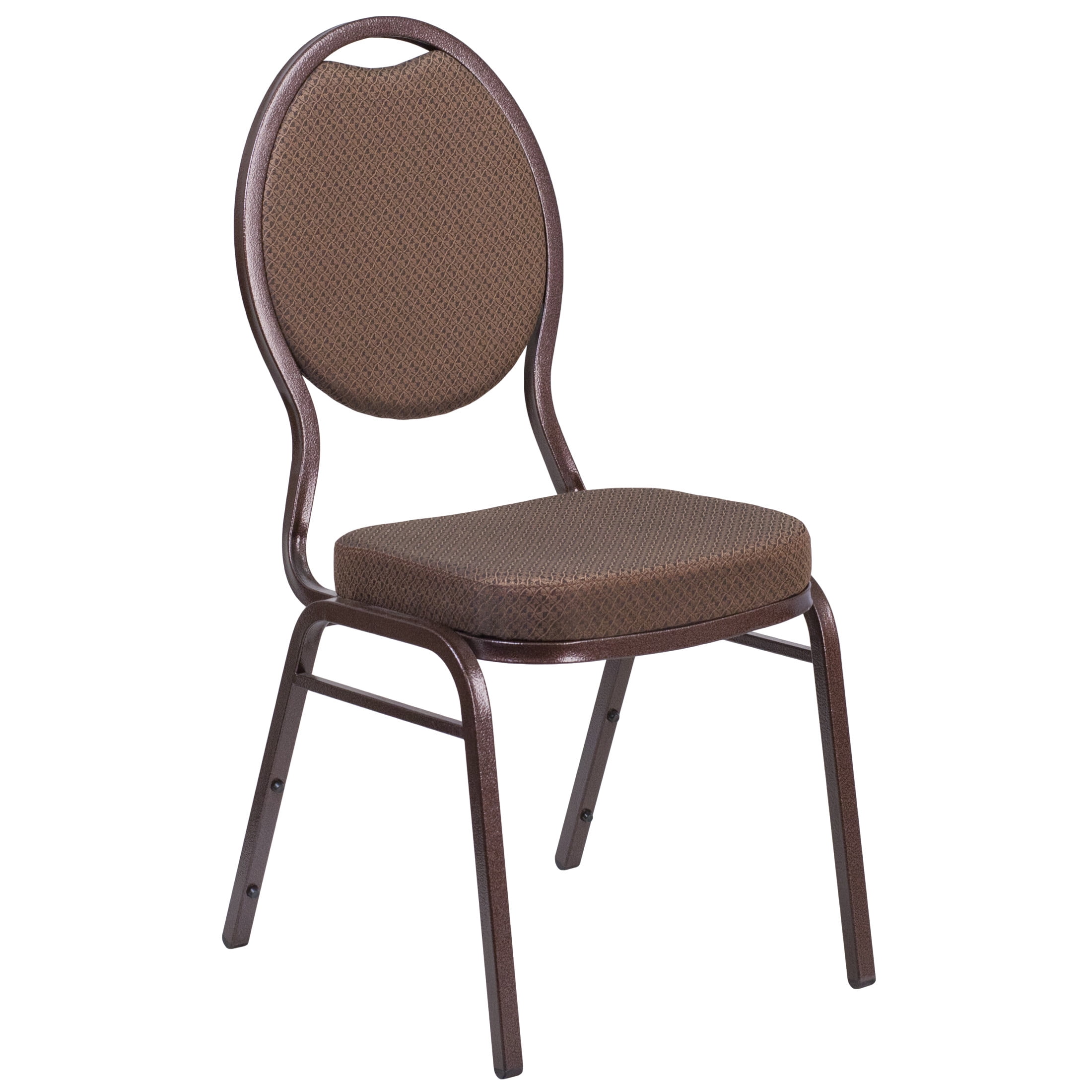 Flash Furniture Hercules Series Adult Size Teardrop Back Banquet Stacking Chair, Brown