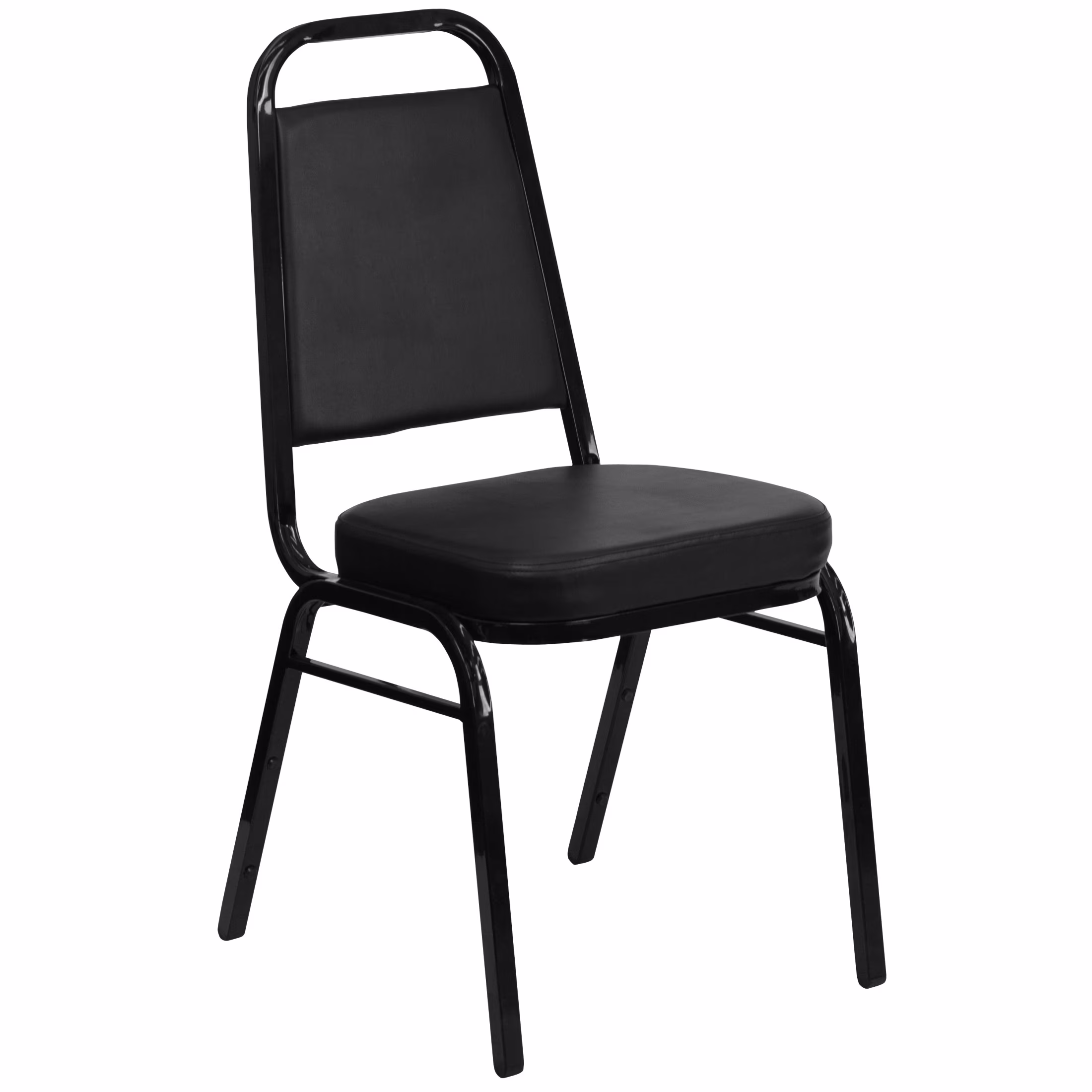 Flash Furniture Hercules Series Adult Size Trapezoidal Stacking Banquet Chairs, Set of 4, Black