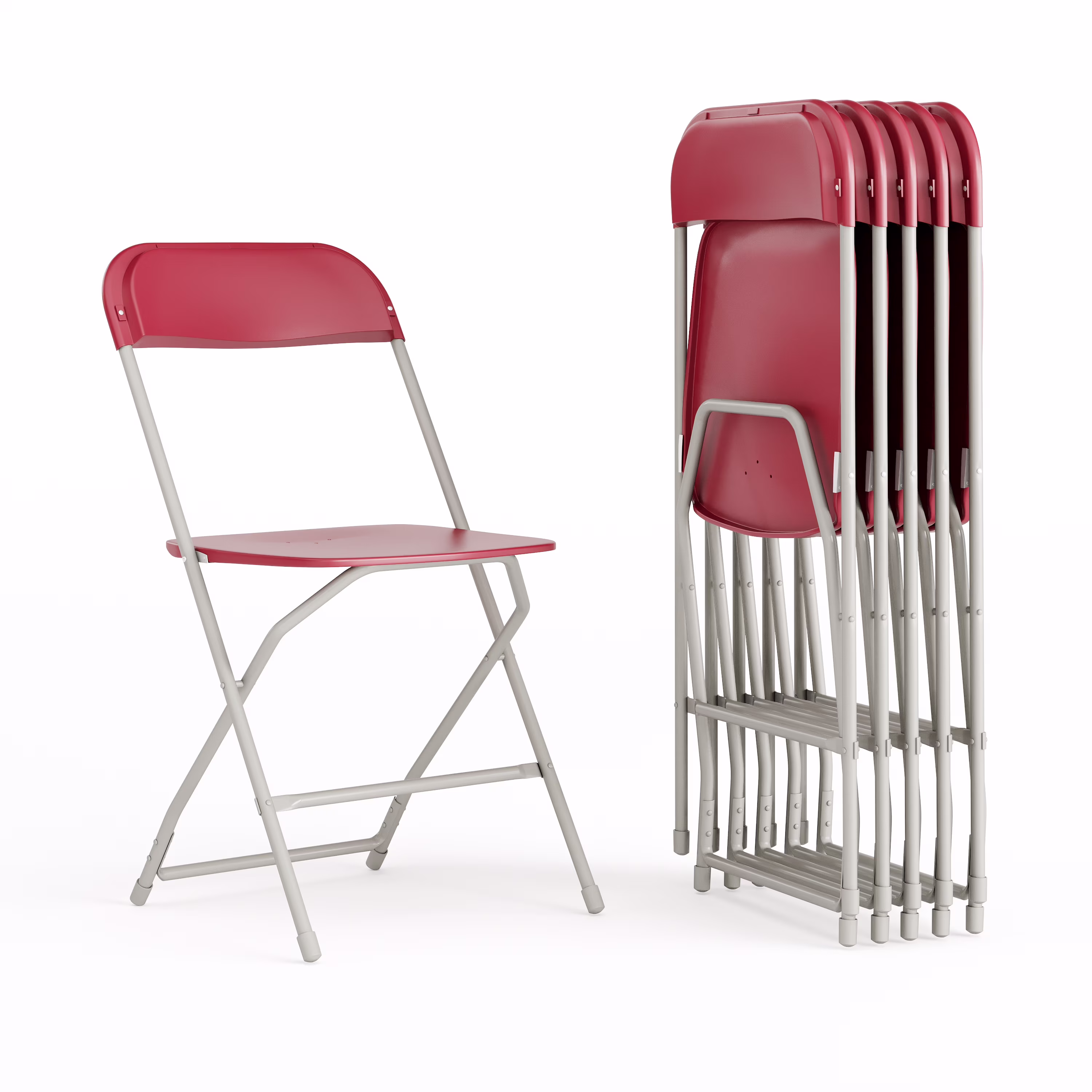 Flash Furniture Hercules Series Plastic Folding Chair Red - 6 Pack 650LB Weight Capacity Comfortable Event Chair-Lightweight Folding Chair, Adult