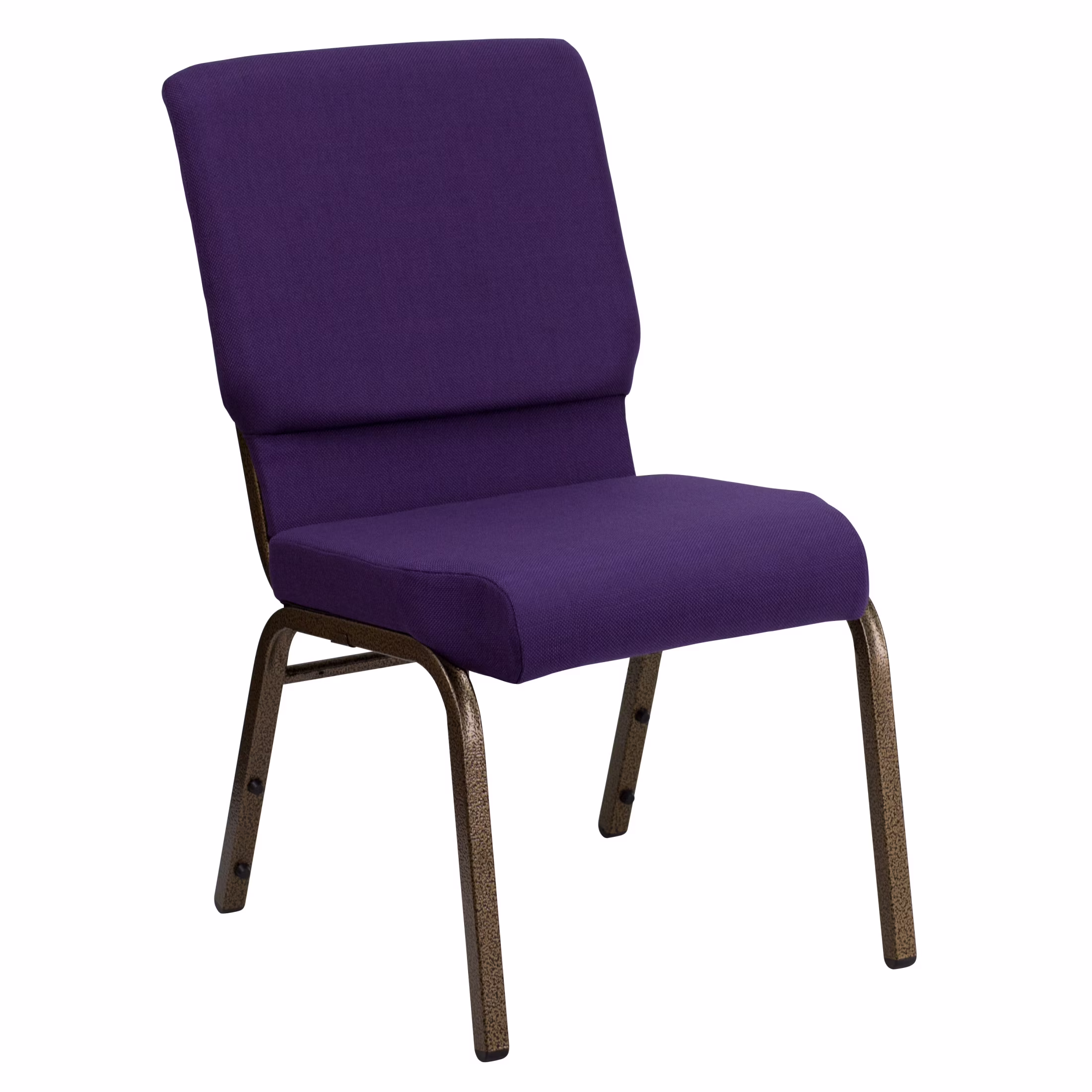 Flash Furniture Hercules Series 18.5"W Upholstered Adult Church Chair with Book Pouch, Royal Purple