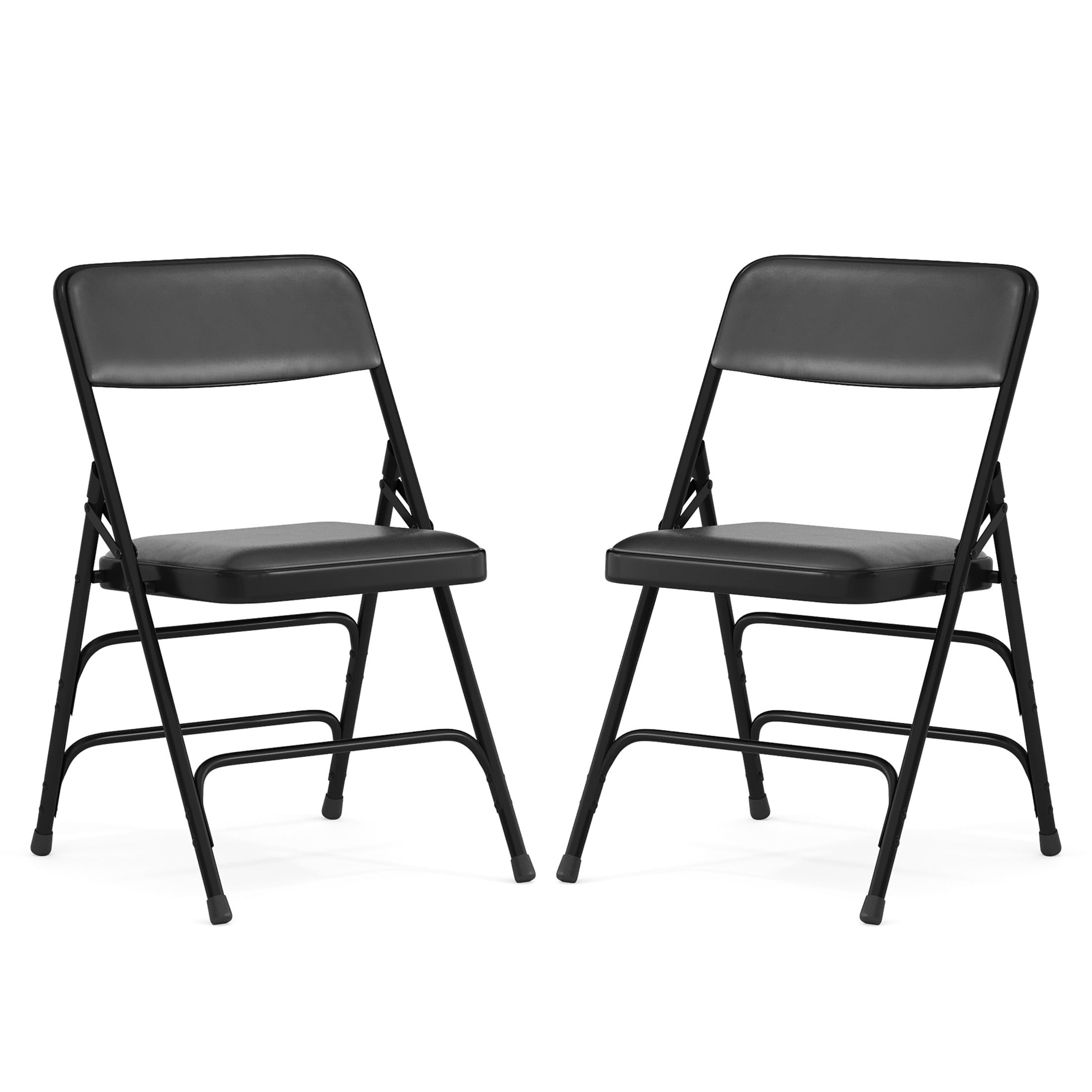 Flash Furniture Hercules Series Adult Metal Folding Event Chairs with Padded Seats, Set of 2, Black