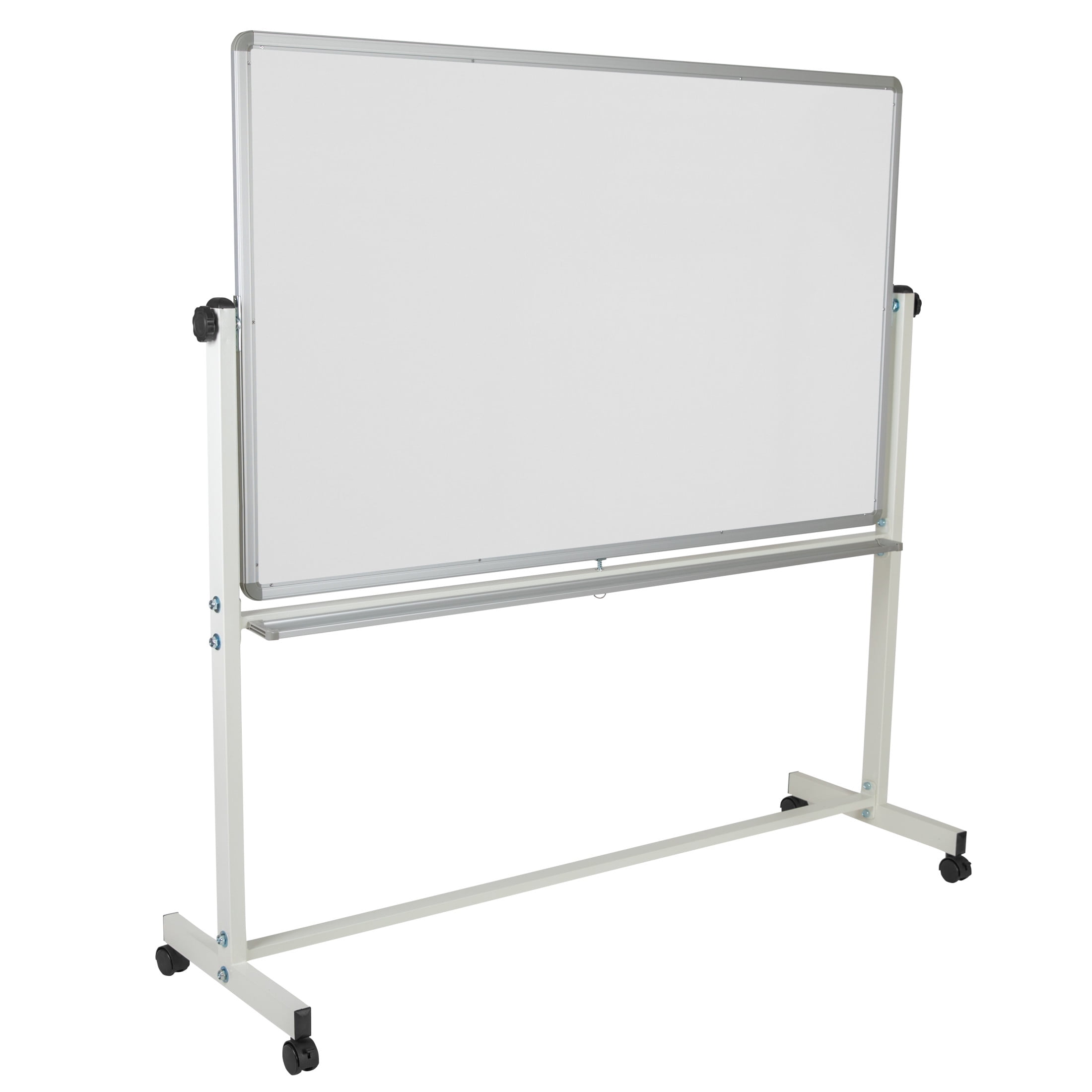 Flash Furniture HERCULES Series 64.25"W x 64.75"H Double-Sided Mobile White Board with Pen Tray