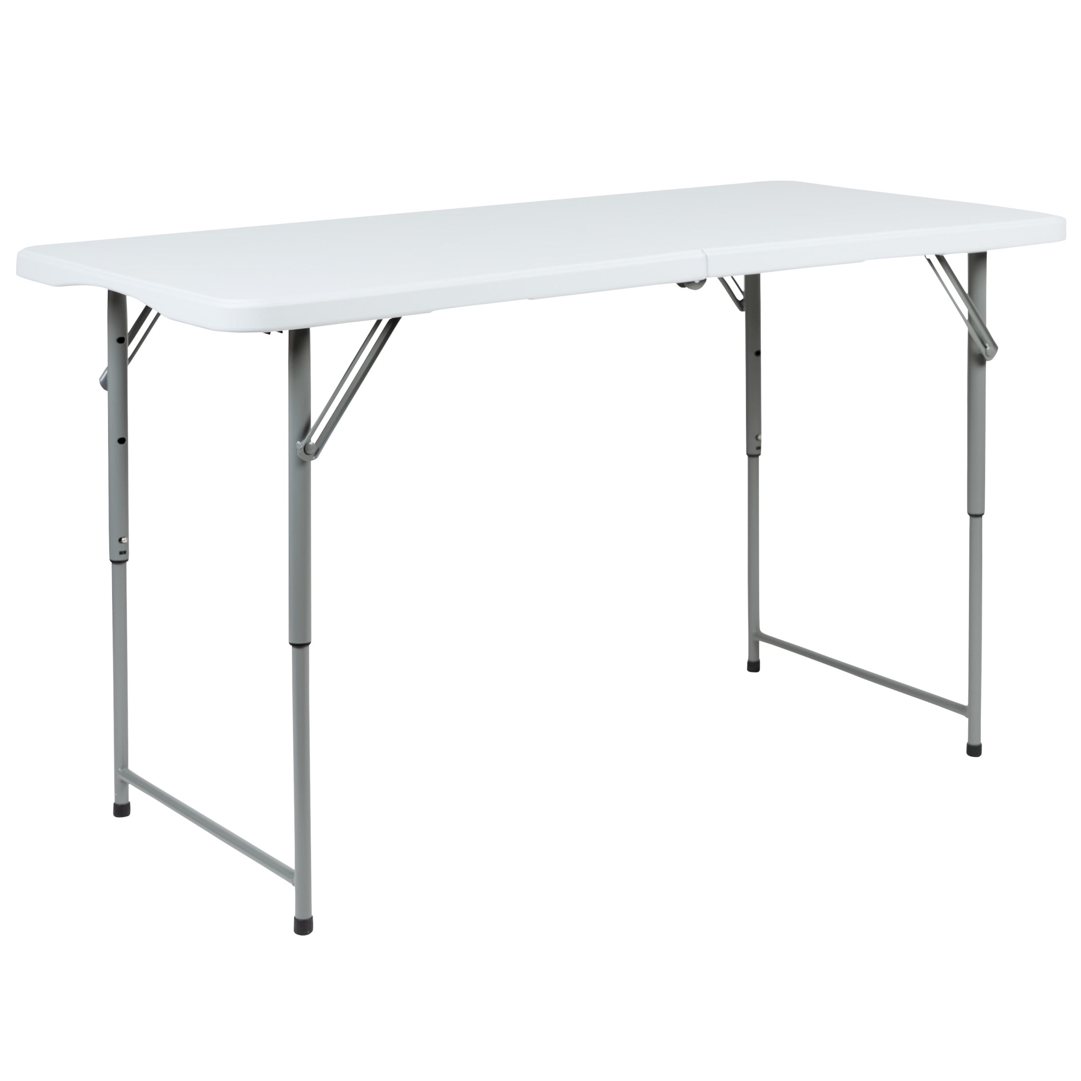 Flash Furniture Kathryn 4-Foot Height Adjustable Bi-Fold Granite White Plastic Folding Table