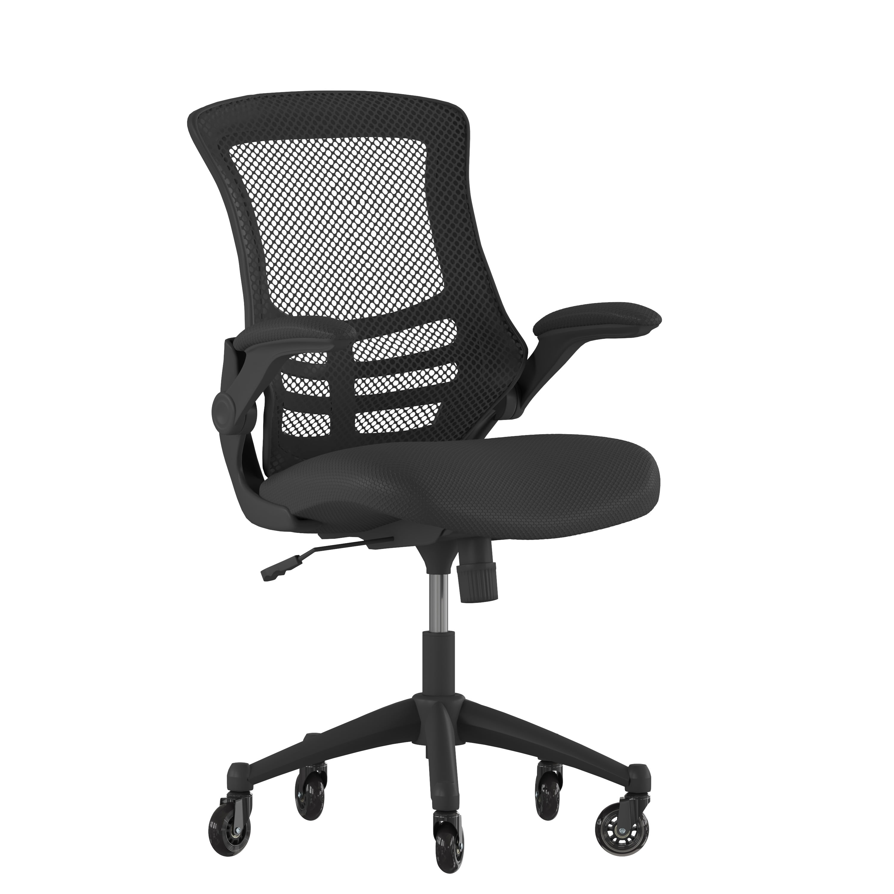 Flash Furniture Kelista Mesh Mid Back Office Chair with Flip-Up Arms, 250 lb, Black