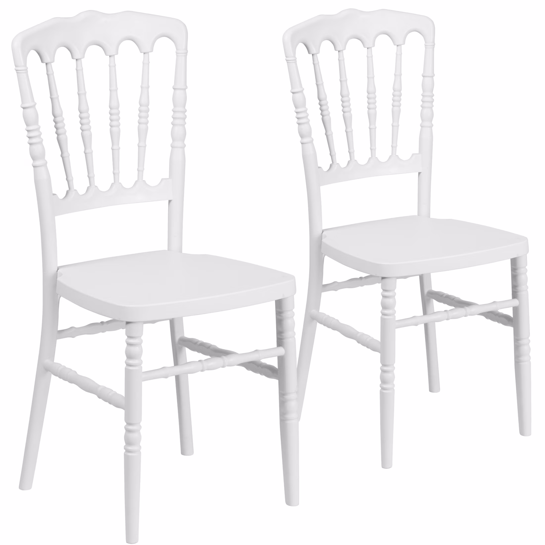 Flash Furniture 2 Pack HERCULES Series White Resin Stacking Napoleon Chair