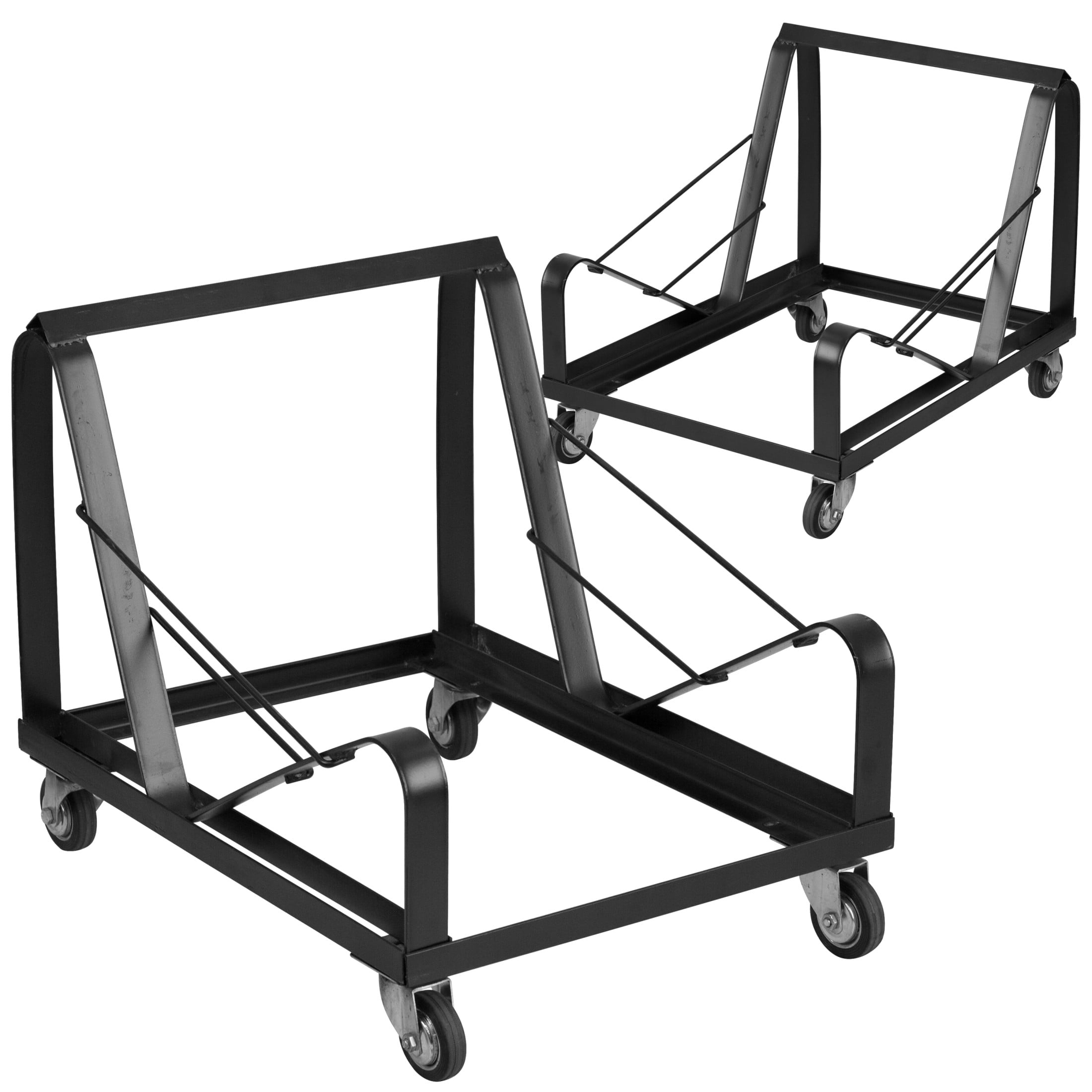 Flash Furniture 2 Pack HERCULES Series Black Steel Sled Base Stack Chair Dolly
