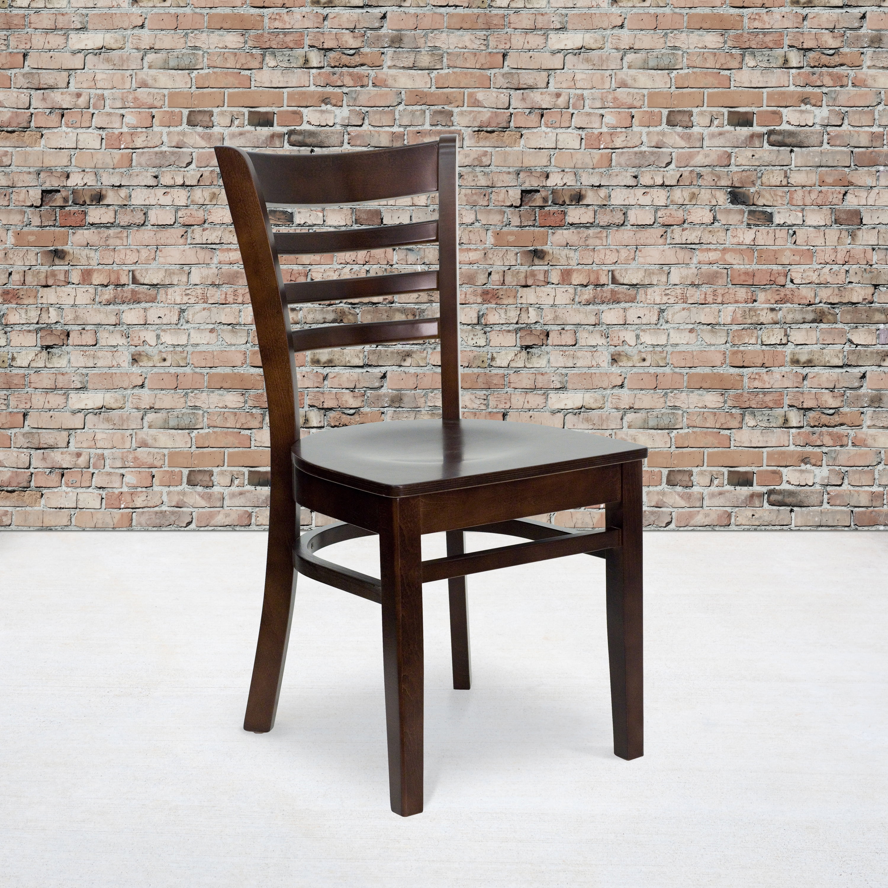 Ladder Back Chairs - Set of 2, Walnut