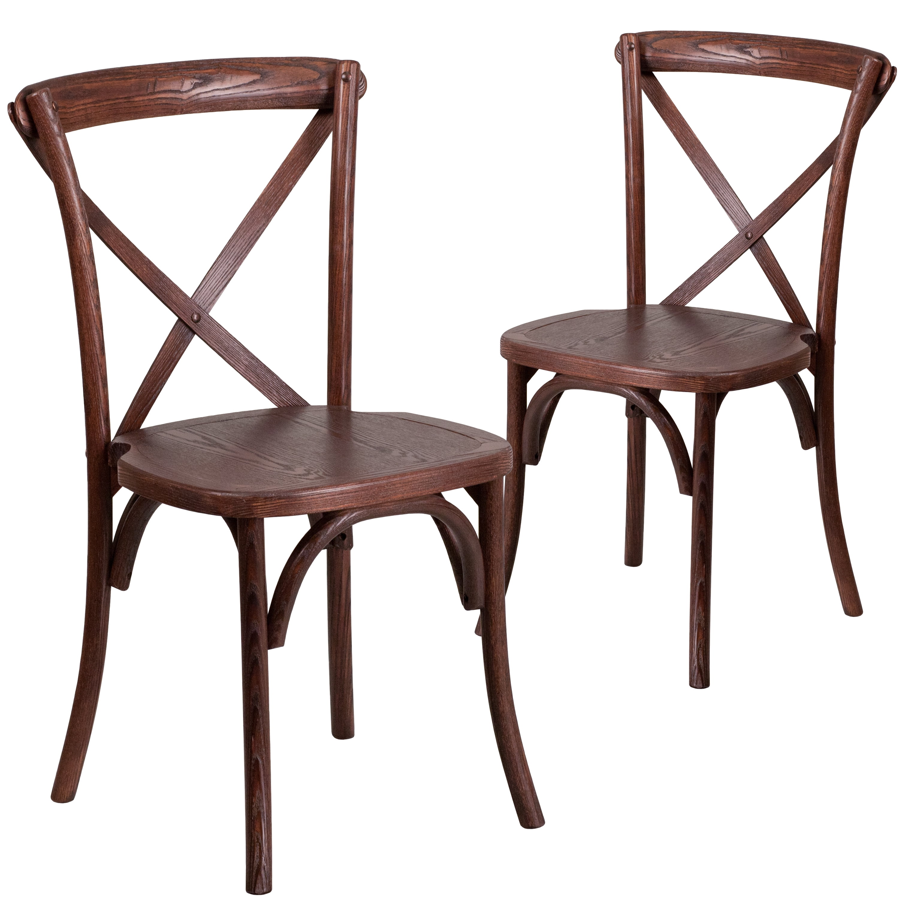 Flash Furniture 2 Pack HERCULES Series Mahogany Cross Back Chair