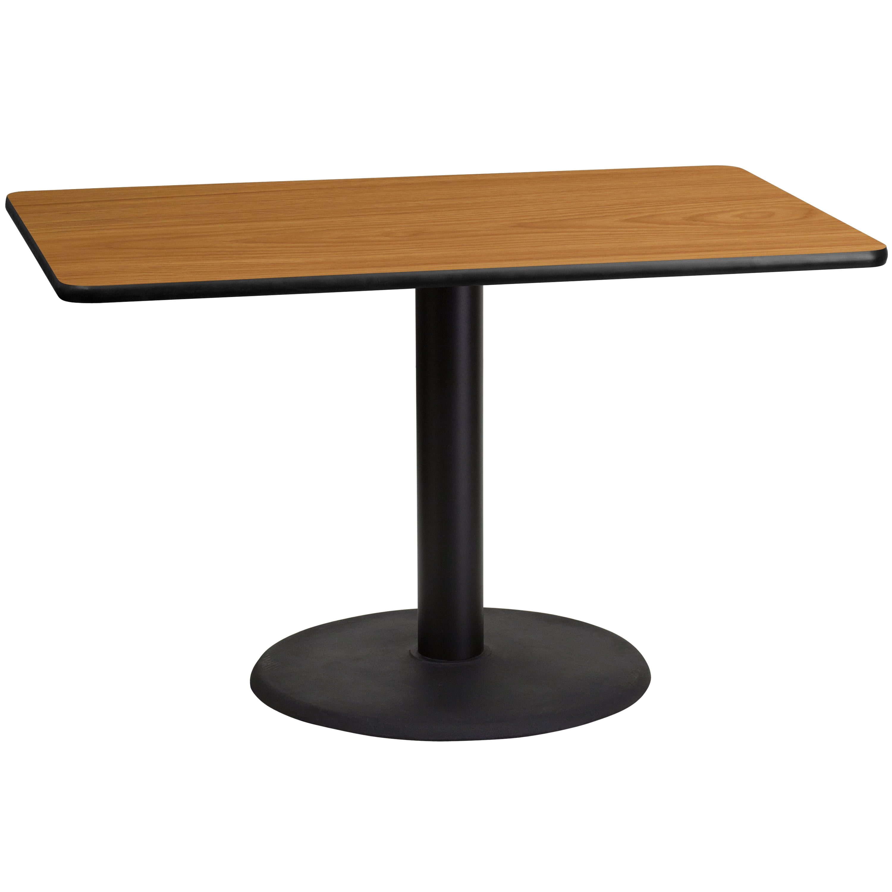 Flash Furniture 30'' x 48'' Rectangular Natural Laminate Table Top with 24'' Round Table Height Base