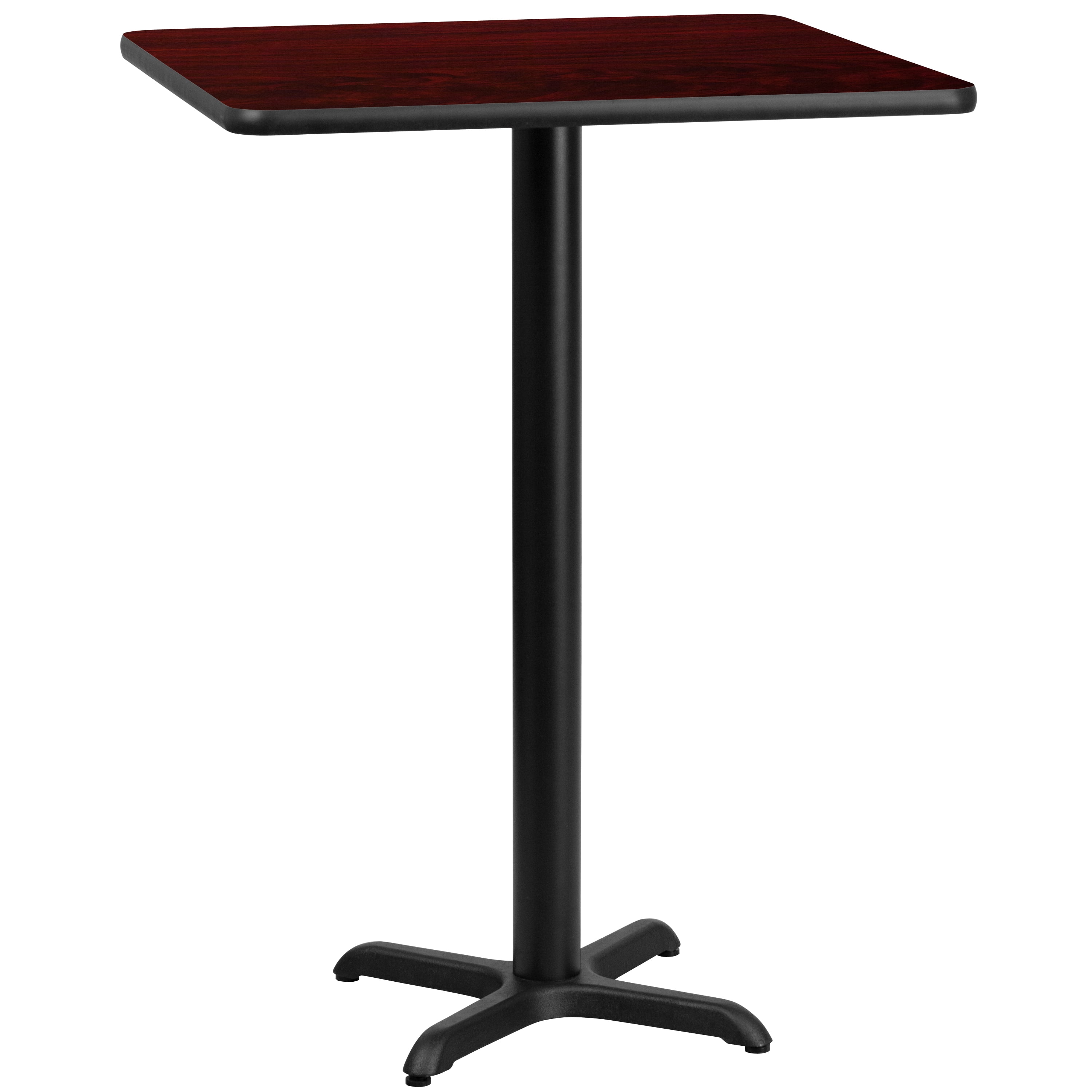 Flash Furniture 30'' Square Mahogany Laminate Table Top with 22'' x 22'' Bar Height Table Base