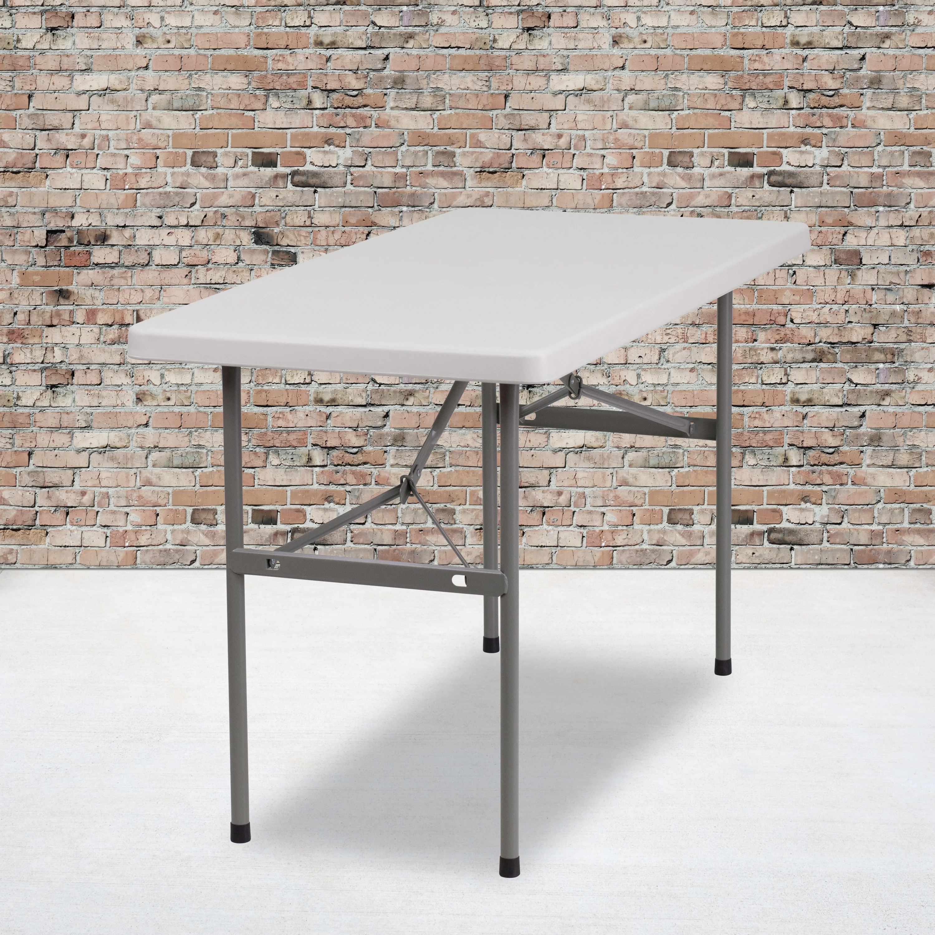 Flash Furniture 4-Foot Granite White Plastic Folding Table