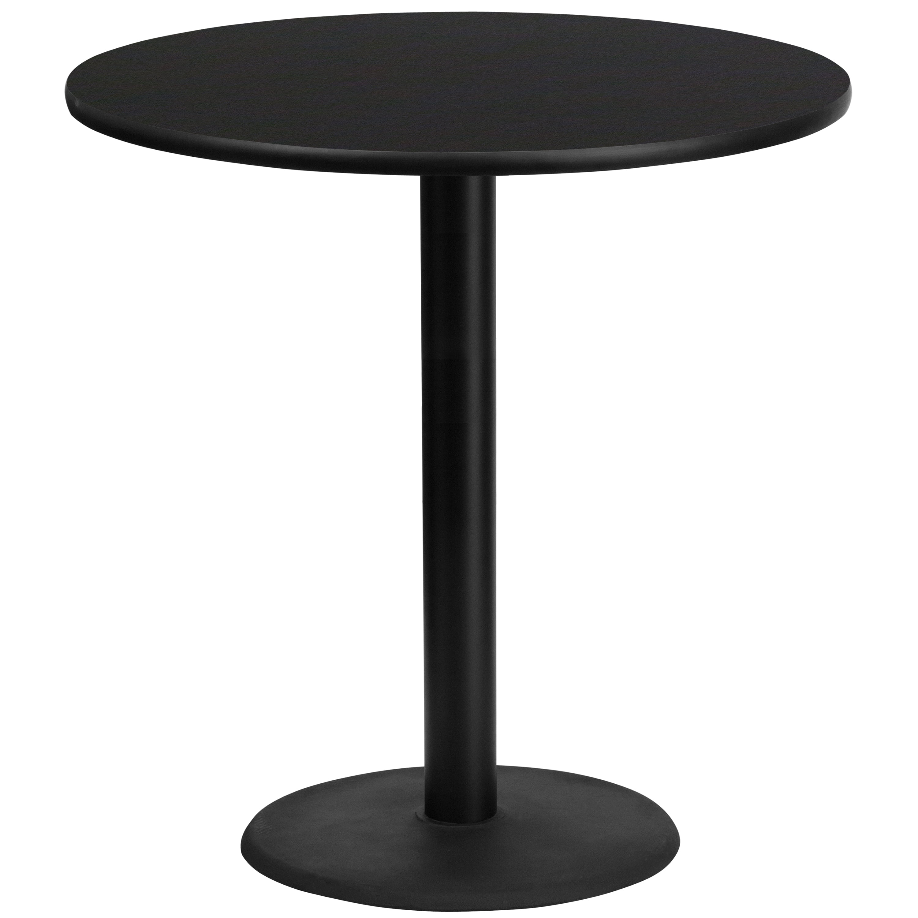 Flash Furniture 42'' Round Black Laminate Table Top with 24'' Round Bar Height Table Base